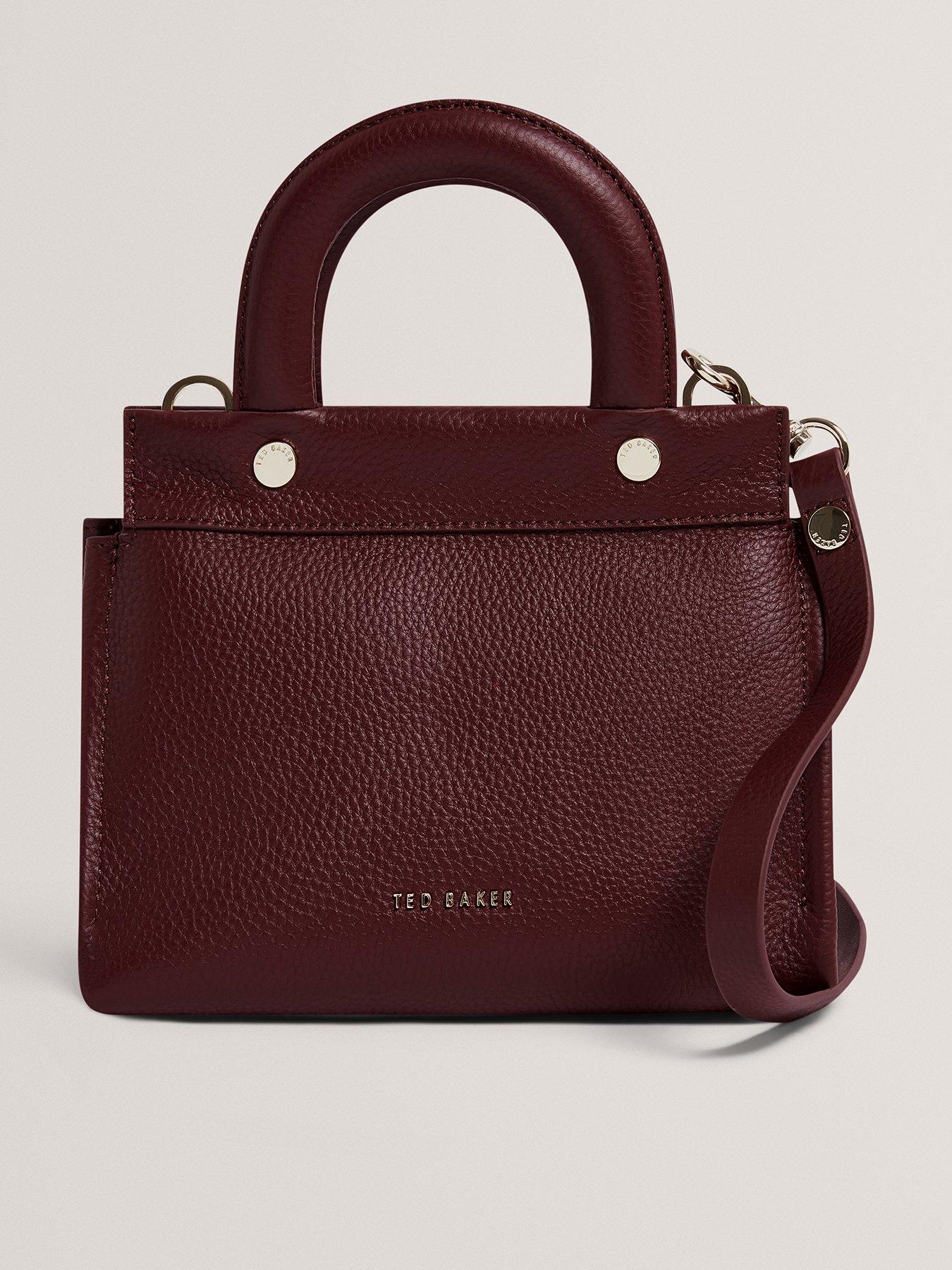 Ted Baker Pebbled Leather Grab Handle Small Tote Bag - Red