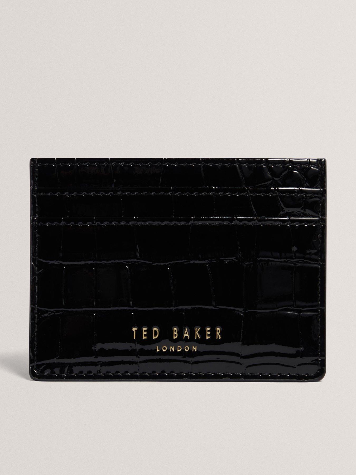 Ted Baker Croc Effect Card Holder, Black, Women