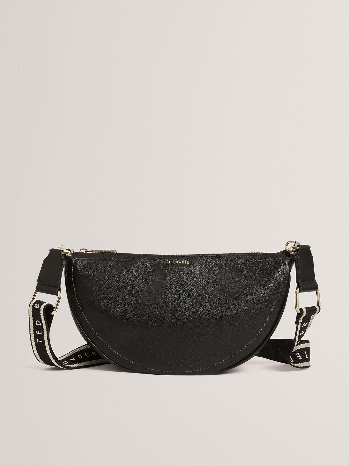 Ted Baker Leather Half Moon Crossbody Bag - Black