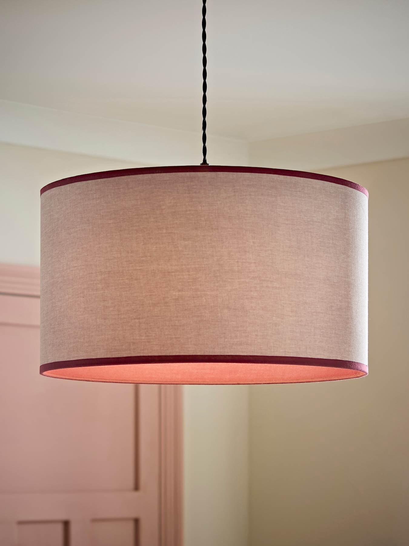 Image 1 of 6 of ValueLights Kiara Pink Woven Shade With Colour Match Inner Large