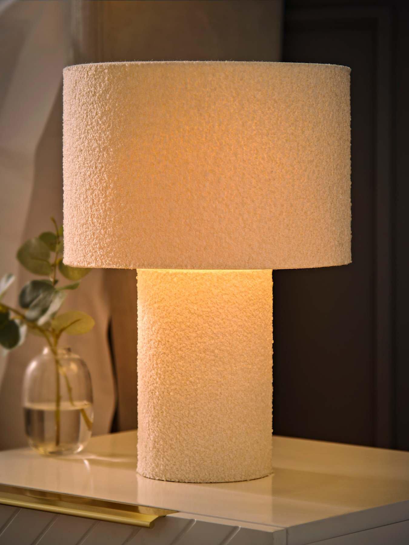 Image 3 of 7 of ValueLights Ash Natural Boucle Table Lamp