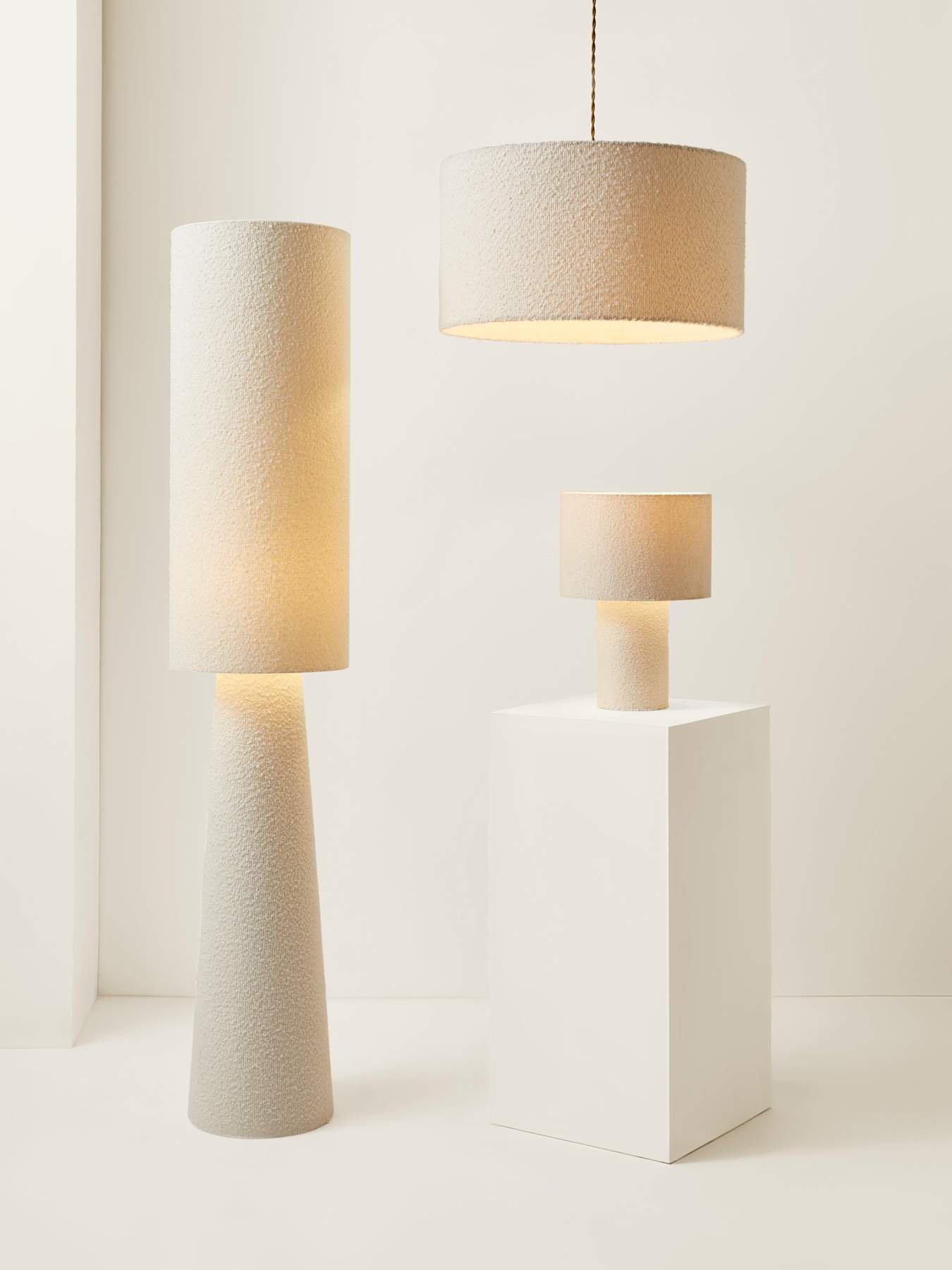 Image 6 of 7 of ValueLights Ash Natural Boucle Table Lamp