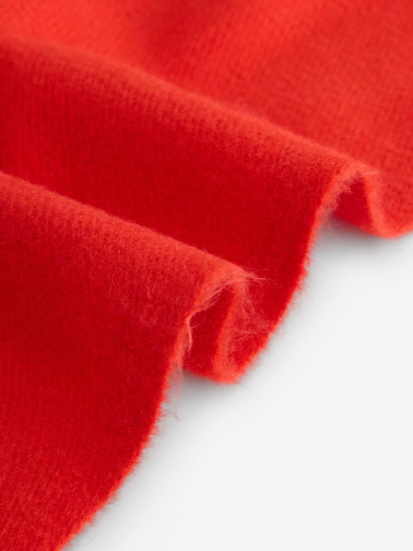 Image 3 of 3 of Lindex Womens Wide Fringe Scarf - Red