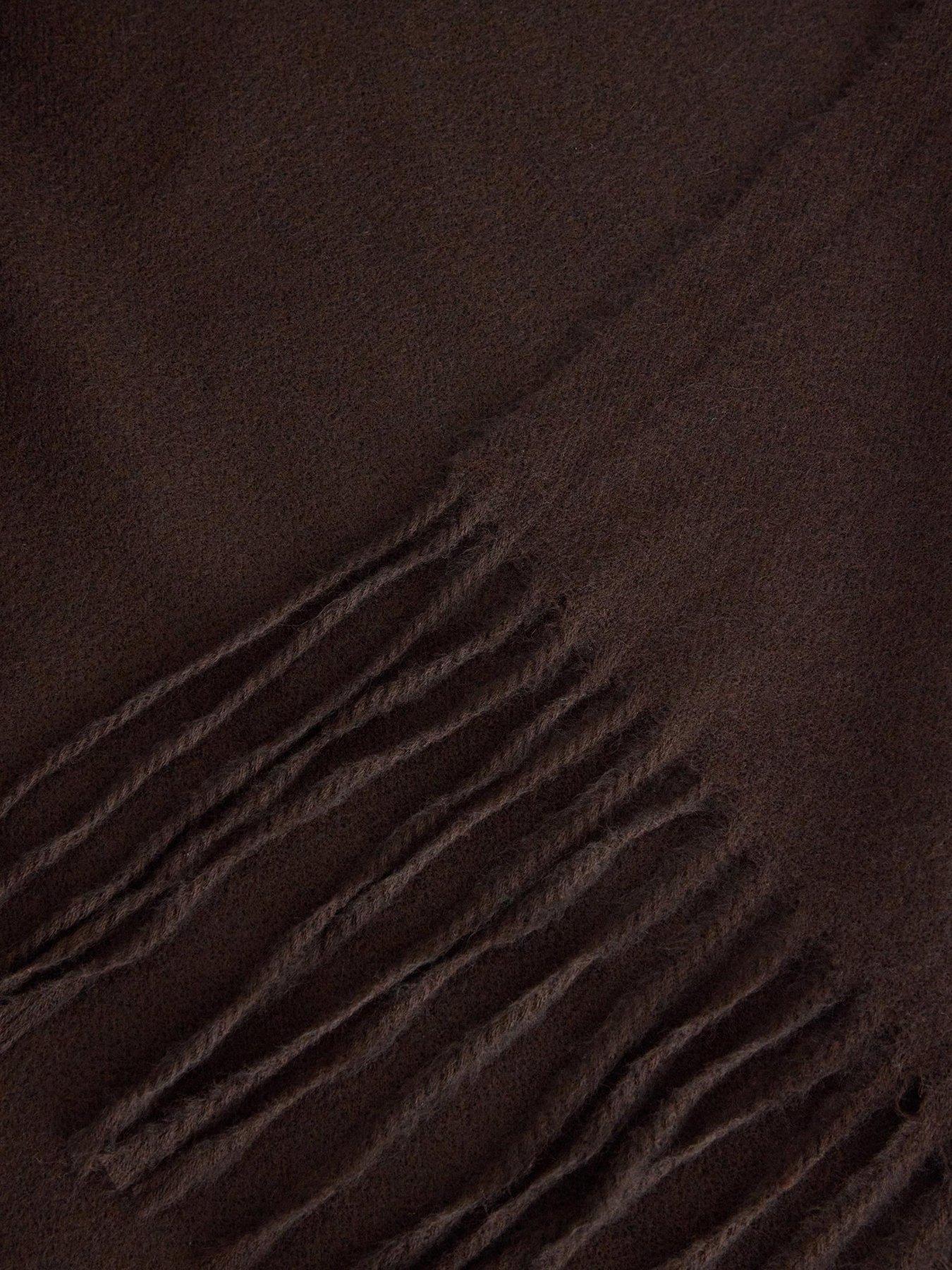 Image 2 of 3 of Lindex Womens Wide Fringed Scarf - Brown