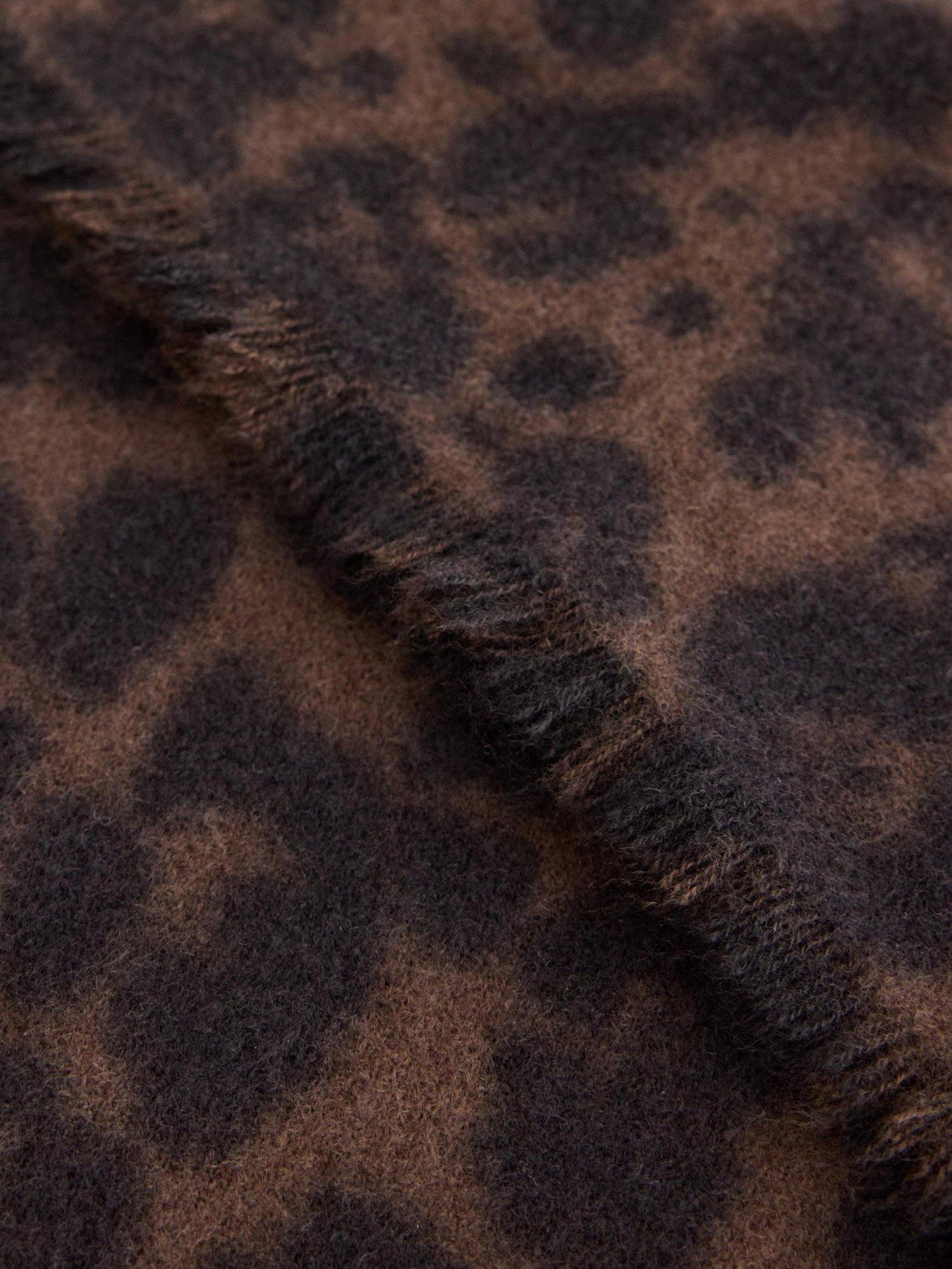 Image 2 of 3 of Lindex Womens Triangle Leopard Print Scarf - Brown
