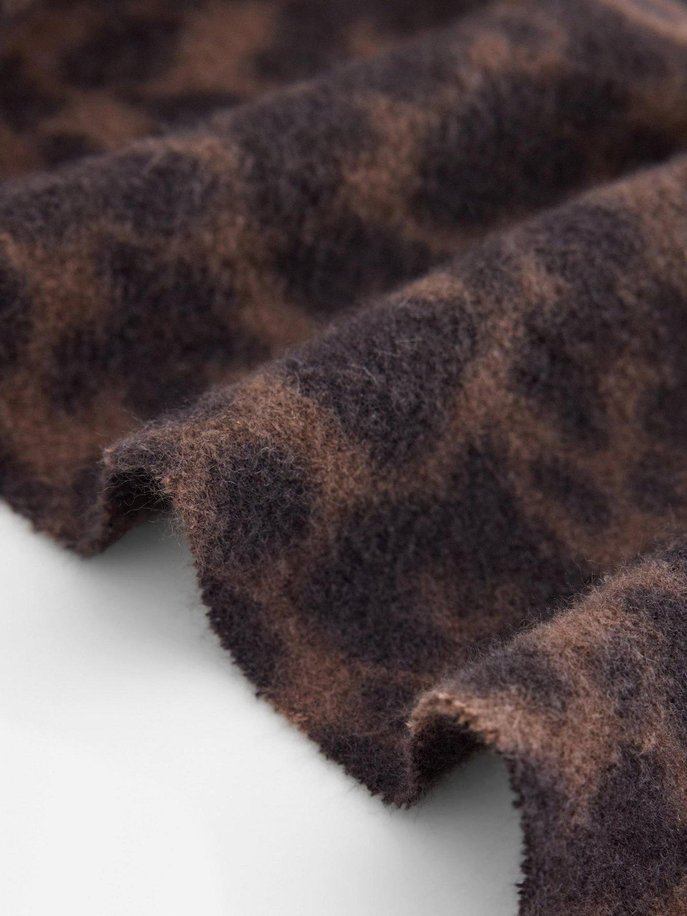 Image 3 of 3 of Lindex Womens Triangle Leopard Print Scarf - Brown