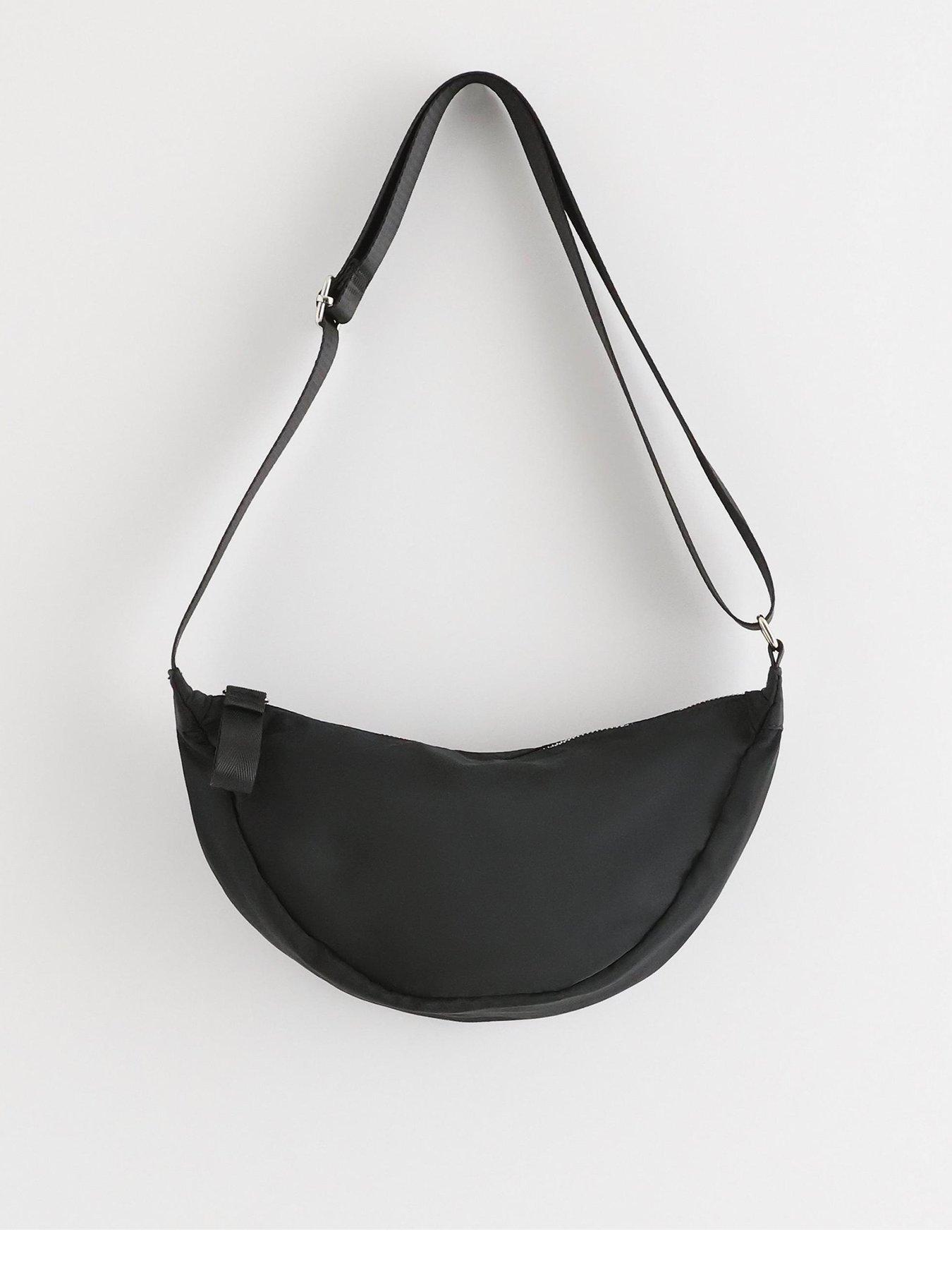 Image 1 of 3 of Lindex Womens Crescent Zip Top Adjustable Strap Bumbag - Black