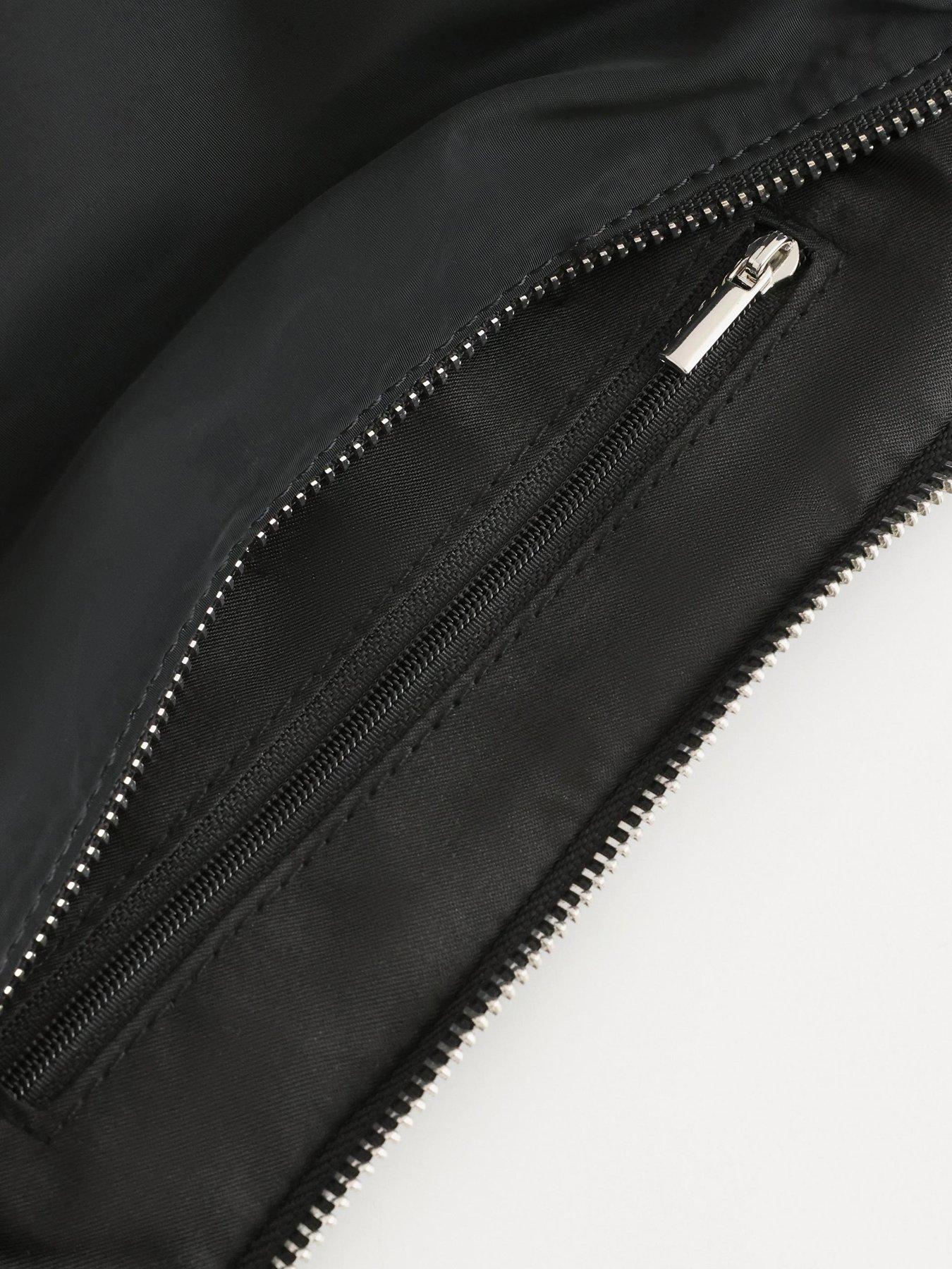 Image 3 of 3 of Lindex Womens Crescent Zip Top Adjustable Strap Bumbag - Black