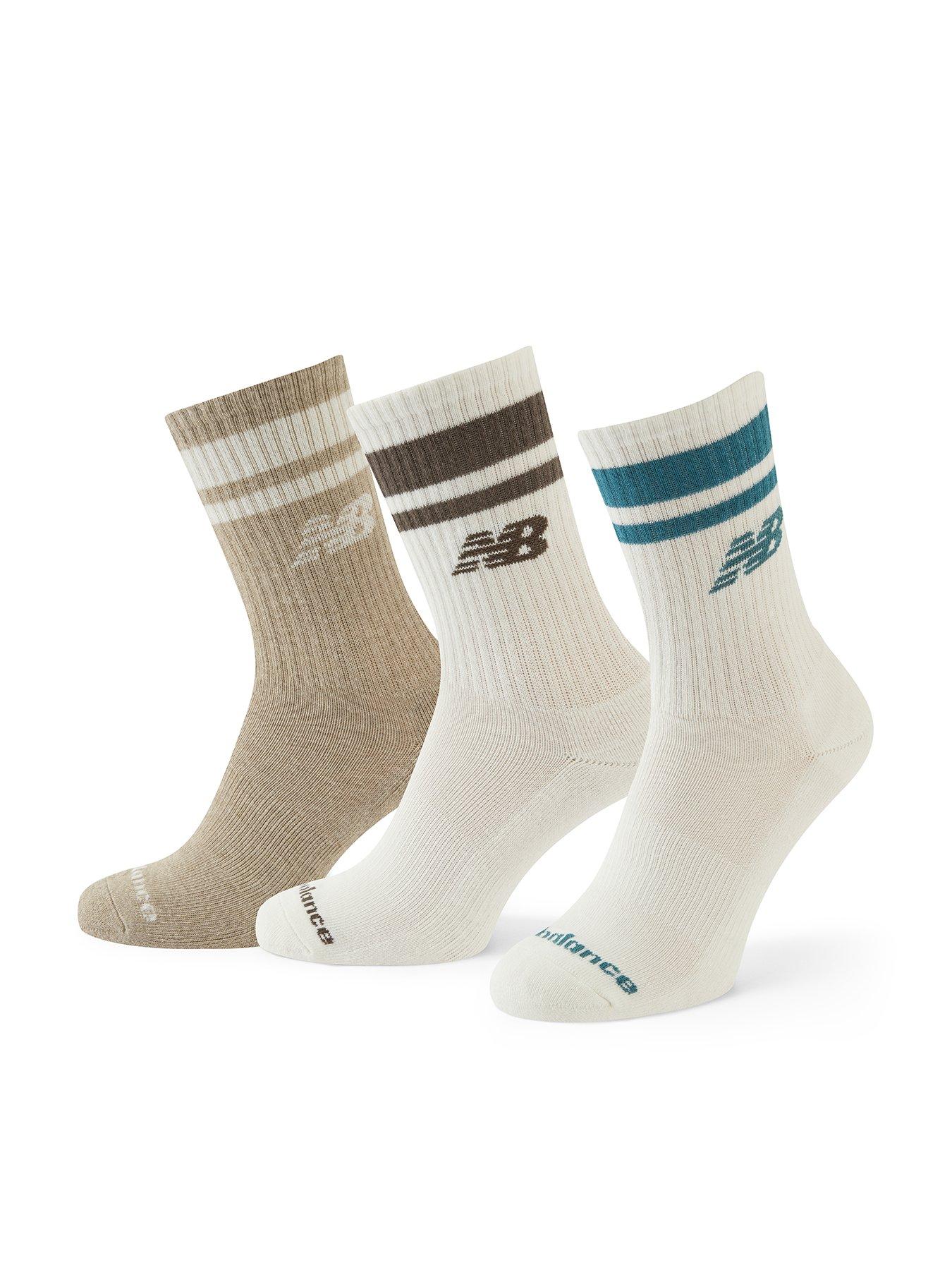 Image 1 of 3 of New Balance Womens Stripe Midcalf 3 Pack Socks - Neutral