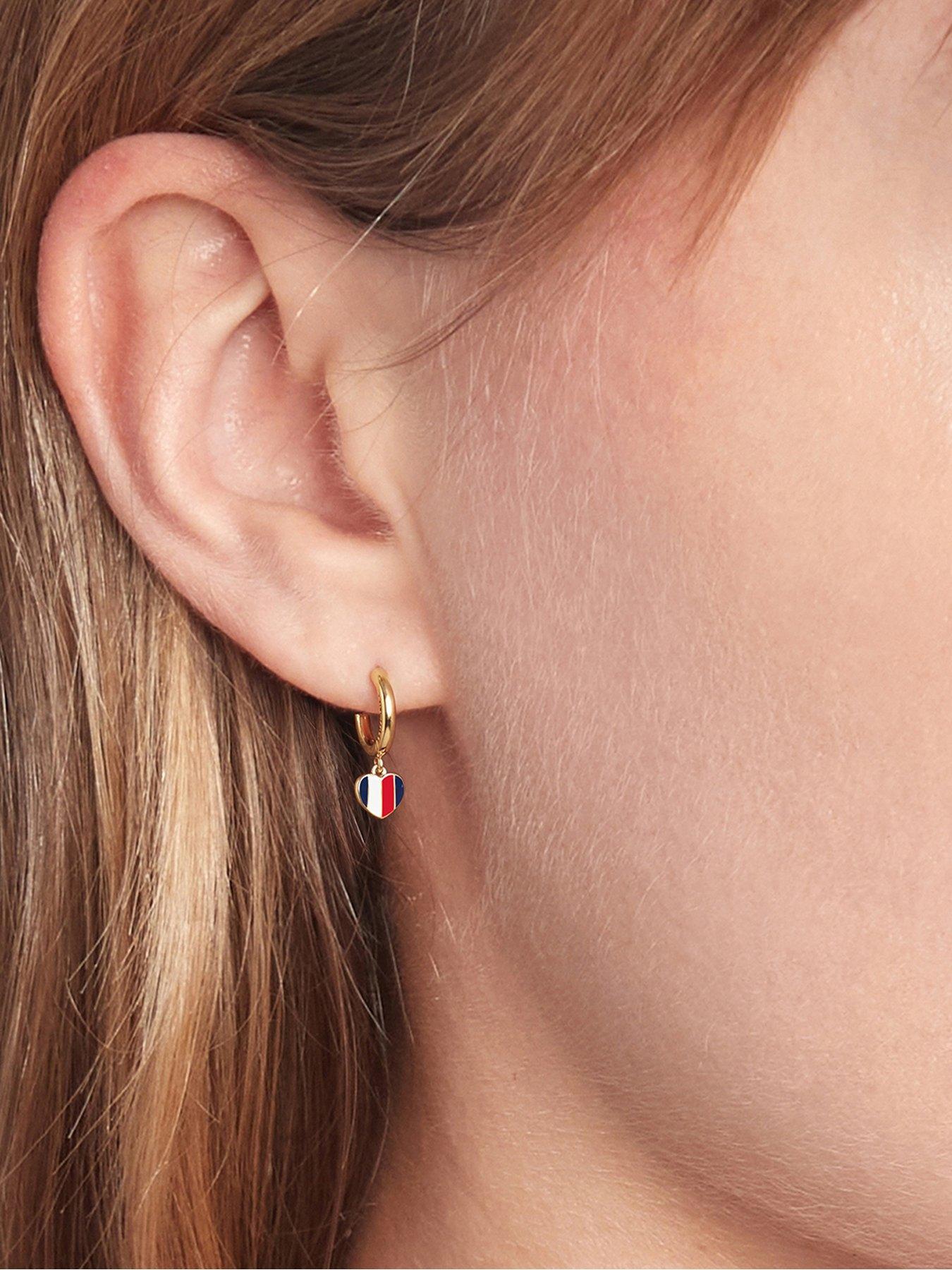Image 2 of 2 of Tommy Hilfiger Women's Gold Plated Huggie Hoop Earrings