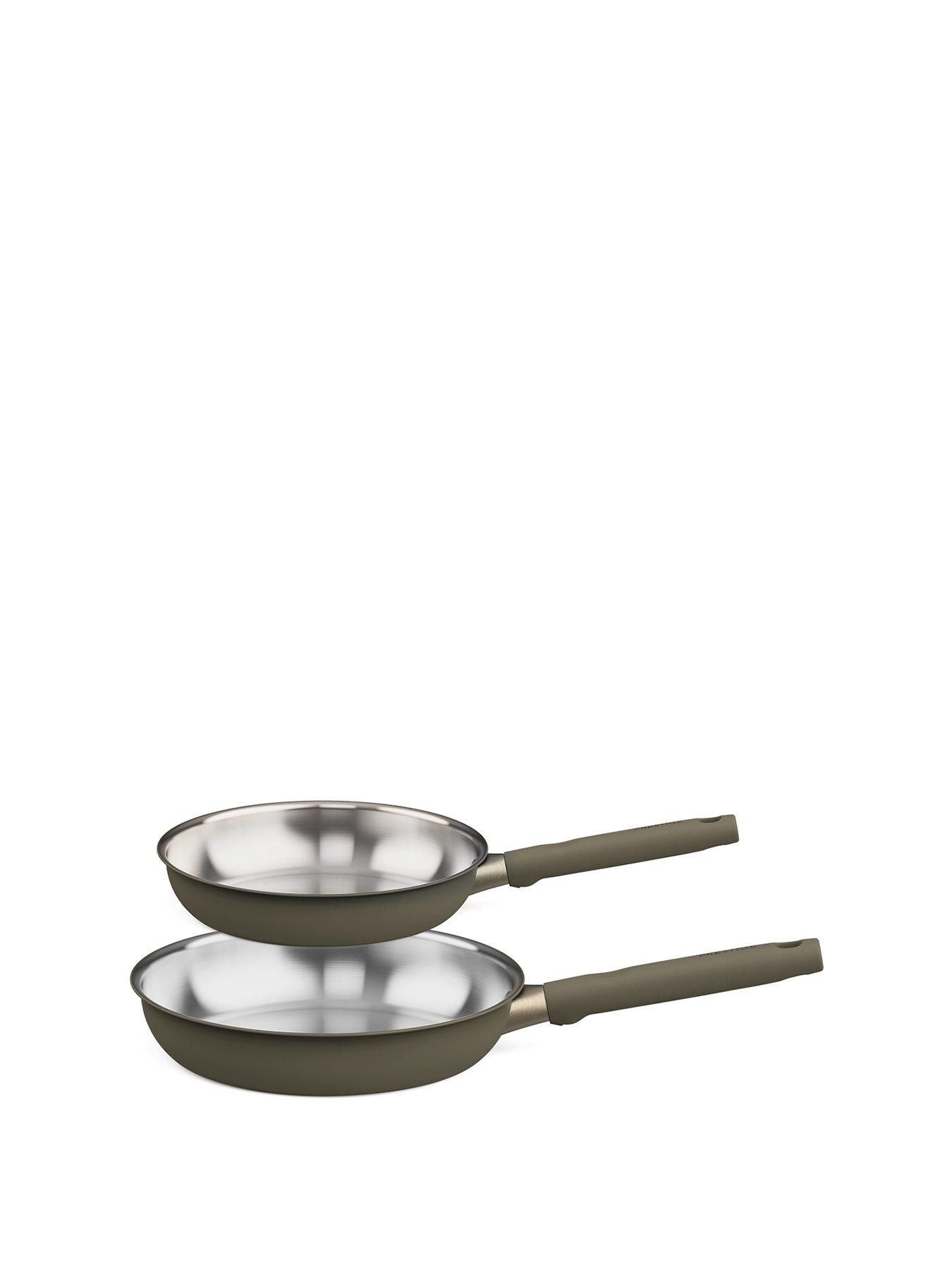 Image 1 of 5 of Prestige Stainless Edition - 2 Pc Frying Pan Set: 20cm , 28cm: Urban Olive
