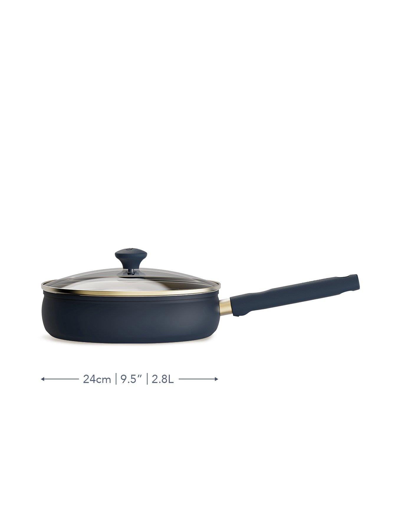Image 2 of 5 of Prestige Stainless Edition - 24cm Uncoated Deep Sided Frying Pan With Lid: French Navy