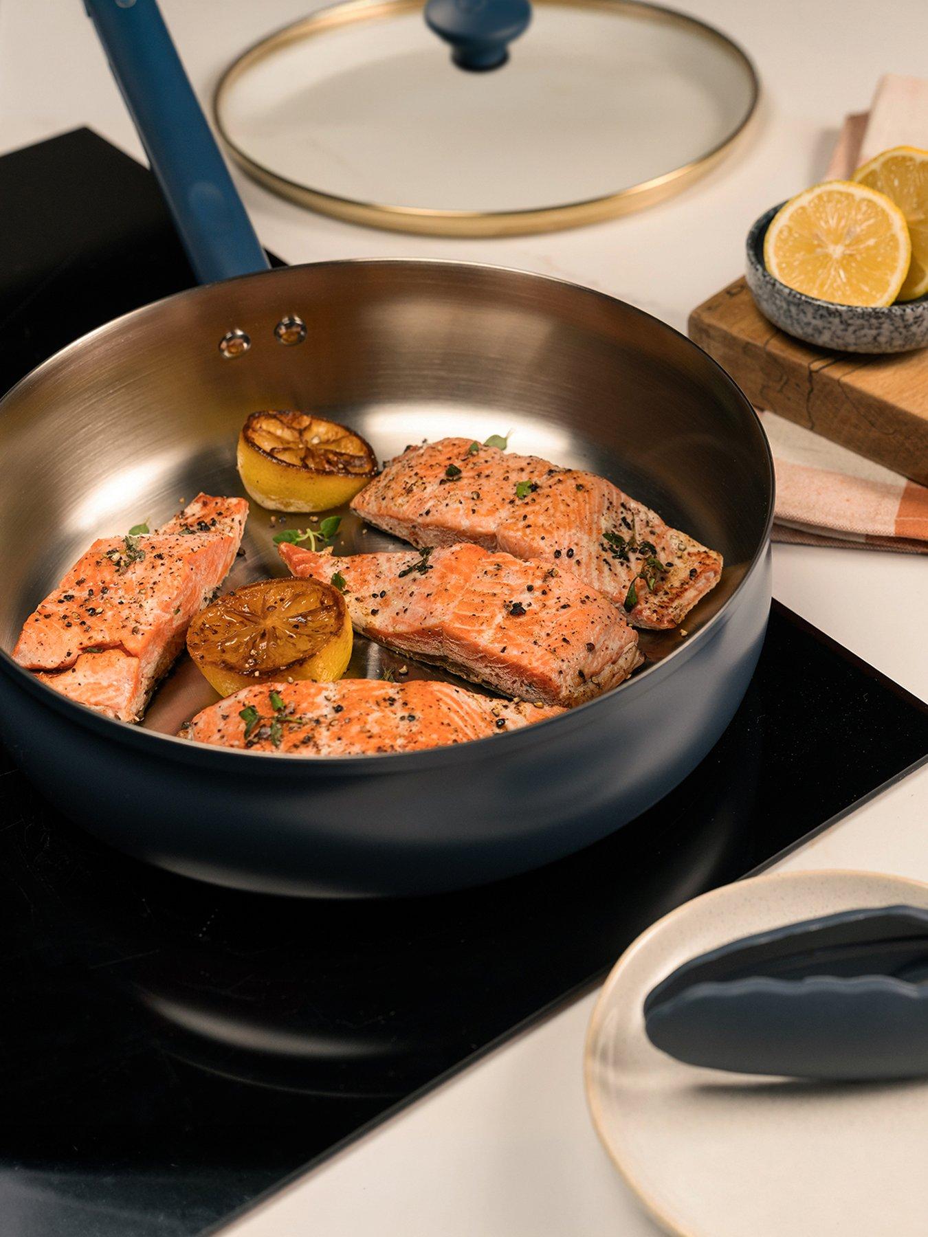 Image 5 of 5 of Prestige Stainless Edition - 24cm Uncoated Deep Sided Frying Pan With Lid: French Navy