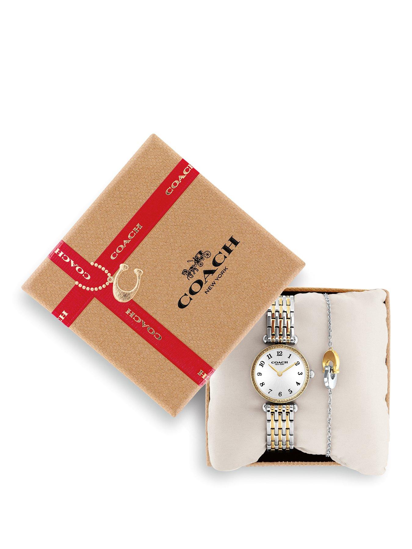 Coach Cary Women's Two-Tone 26mm Stainless Steel Watch and Bolo Bracelet Gift Set - Image 2