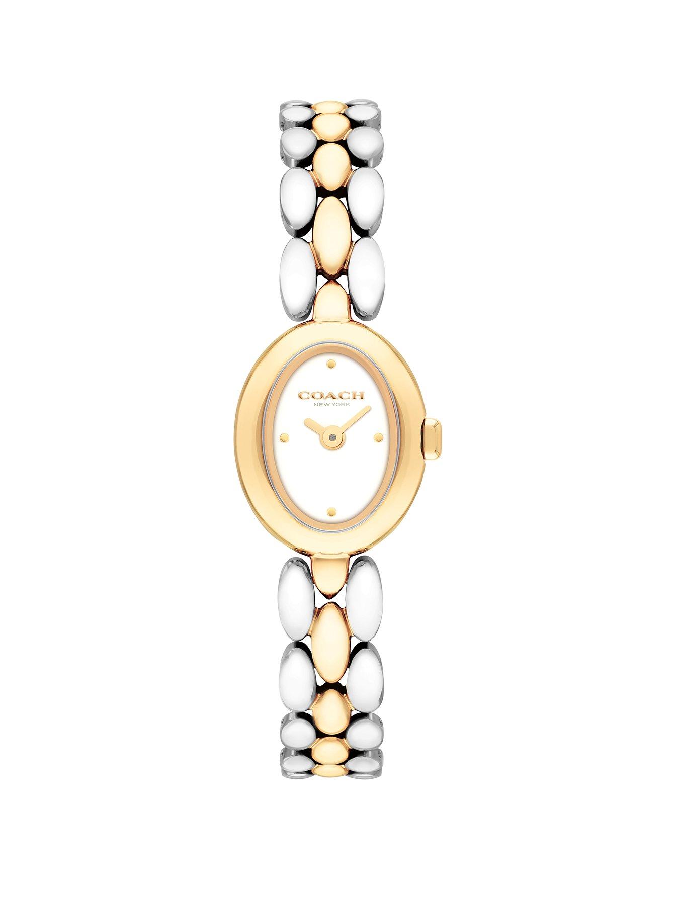 House of Watches - Coach Ladies Sammy Two Tone Oval White Dial Bracelet Watch 14504738 - Image 2