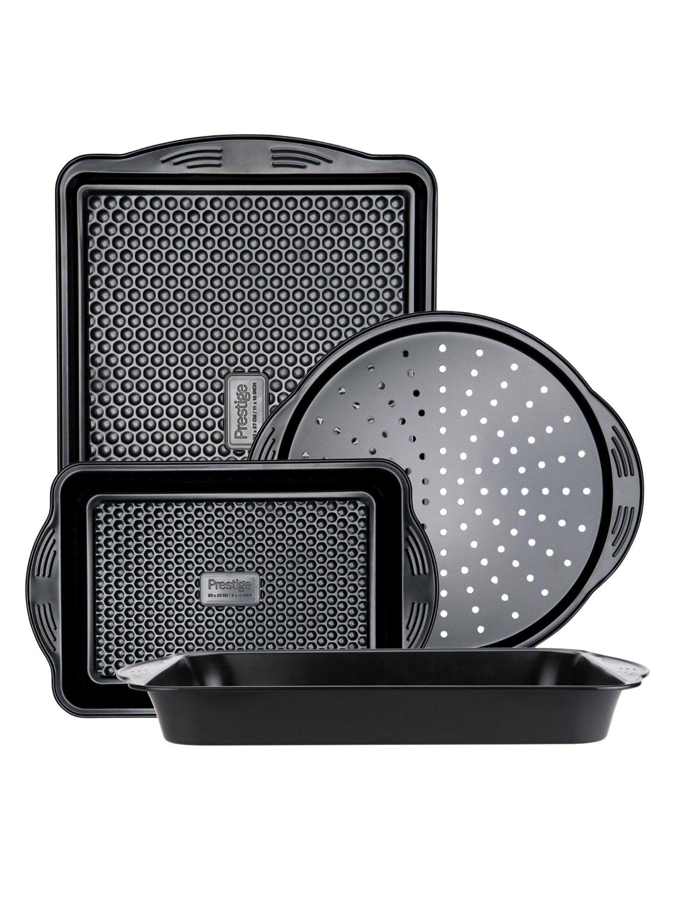 Prestige Aerolift 4pce Set (med Roast  &  Bake Tray, Lg Roast  &  Bake Tray, Large Oven Tray, Pizza Crisper)