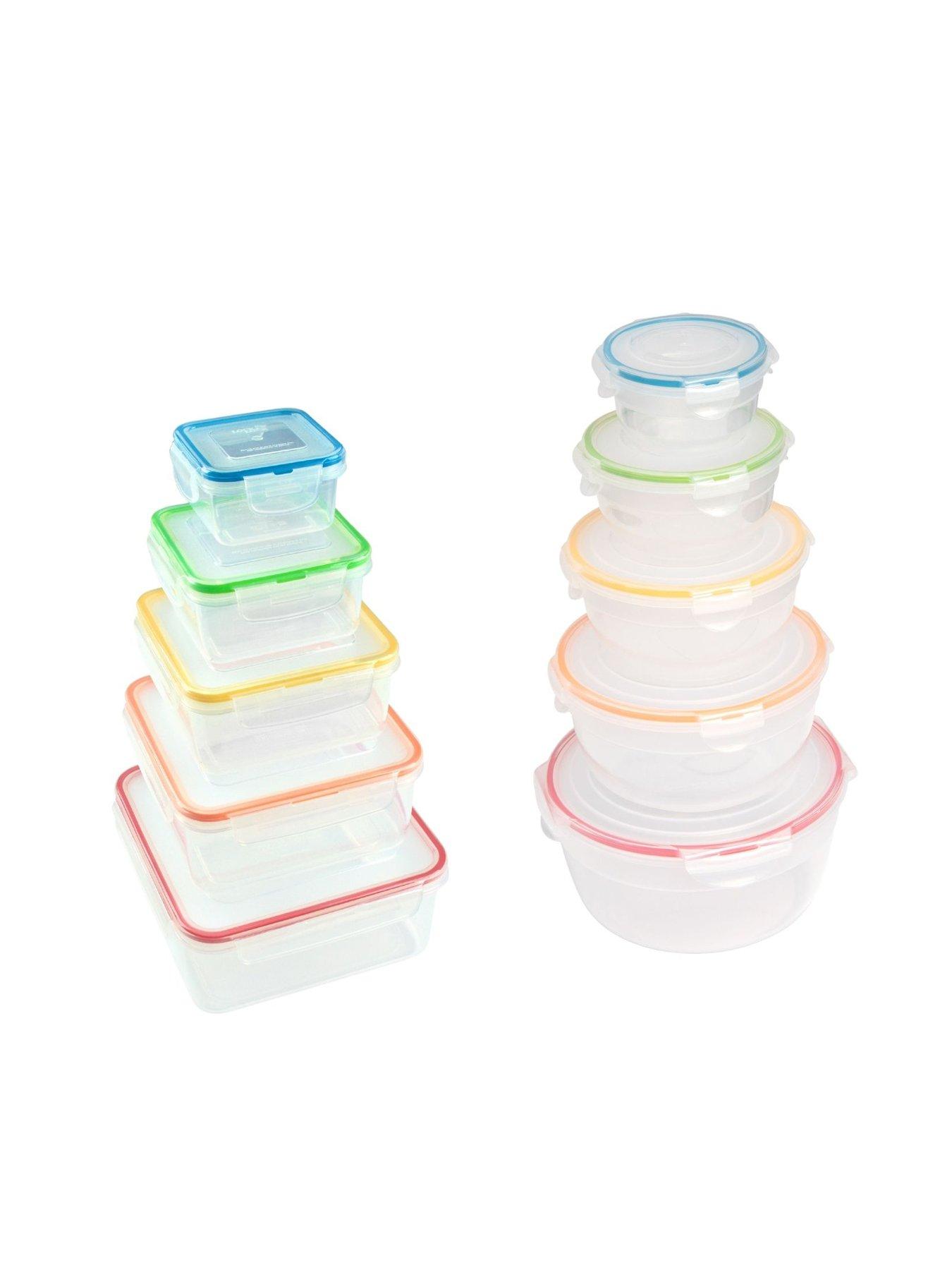 Image 1 of 7 of Lock and Lock Classic 10 Piece Square &amp; Round Nesting Container Set