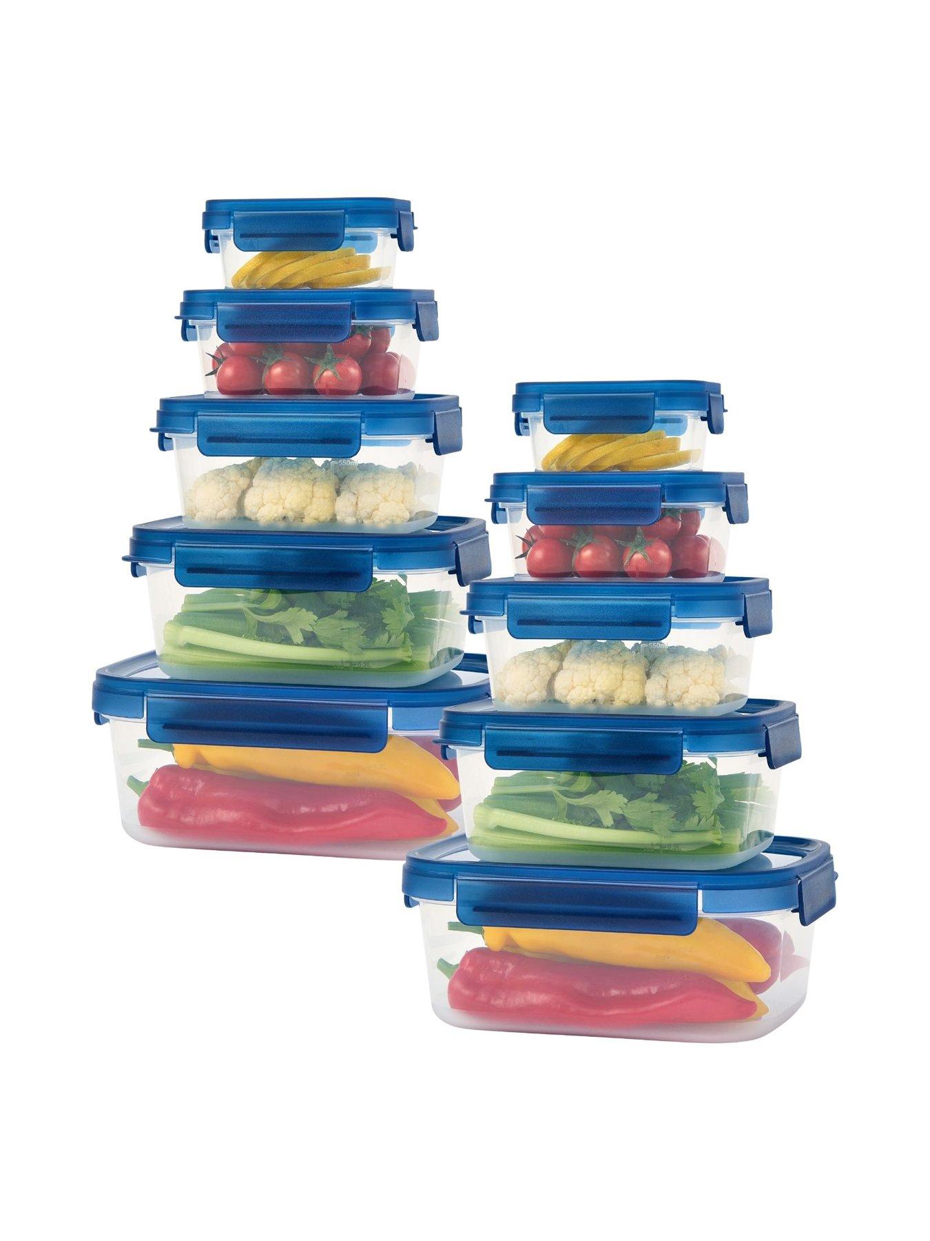 Image 1 of 5 of LocknLock NestnLock 10 Piece Container Set Blue Lids