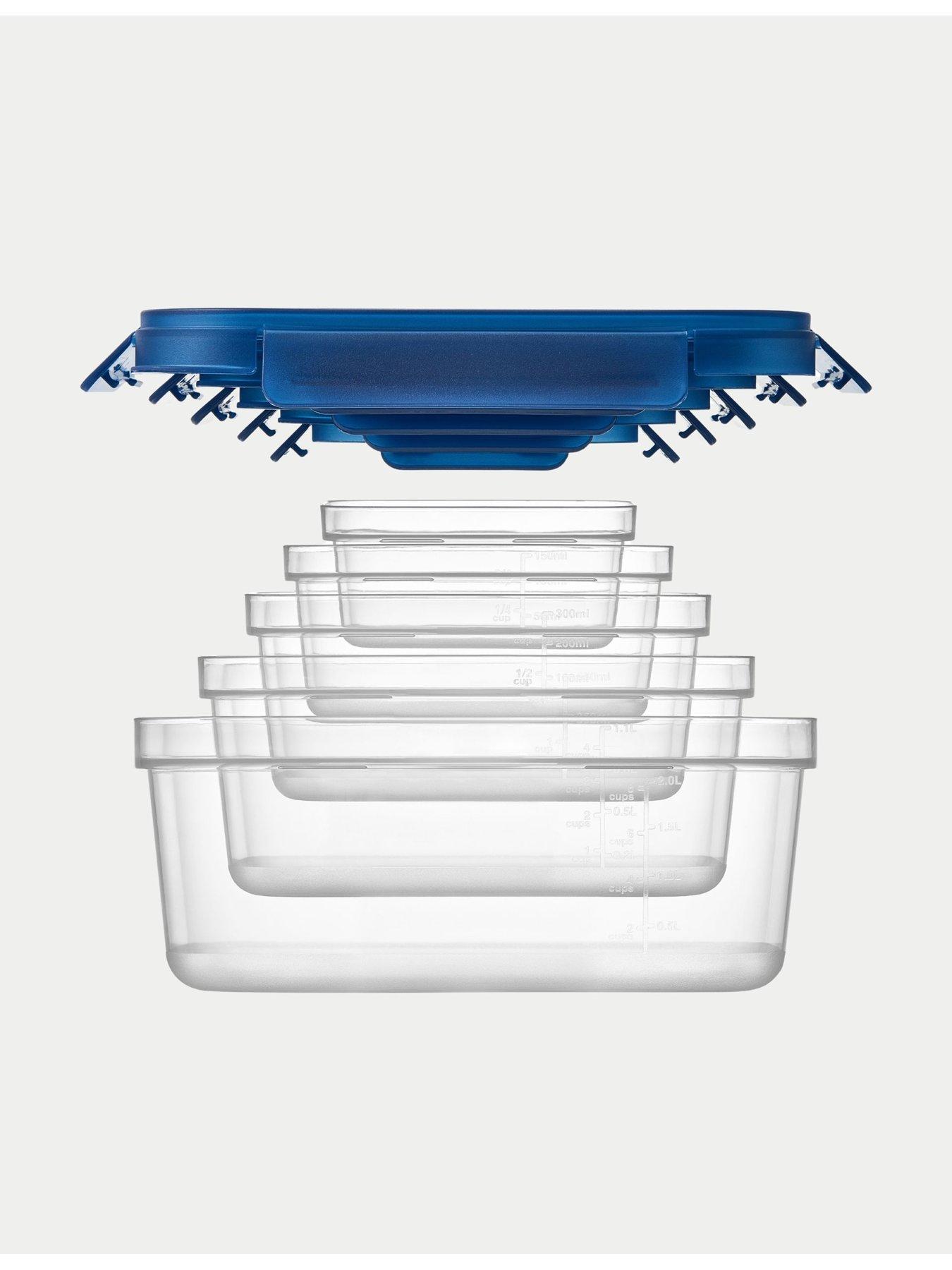 Image 3 of 5 of LocknLock NestnLock 10 Piece Container Set Blue Lids