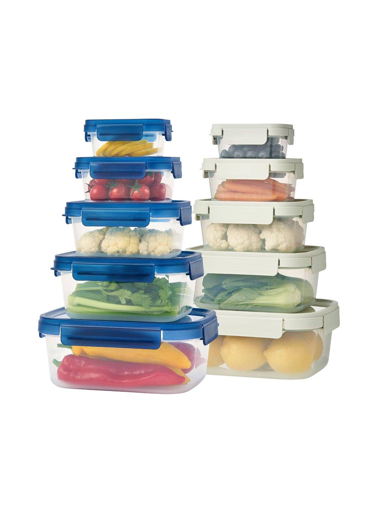 Image 1 of 7 of LocknLock NestnLock 10 Piece Container Set blue &amp; Sage Lids