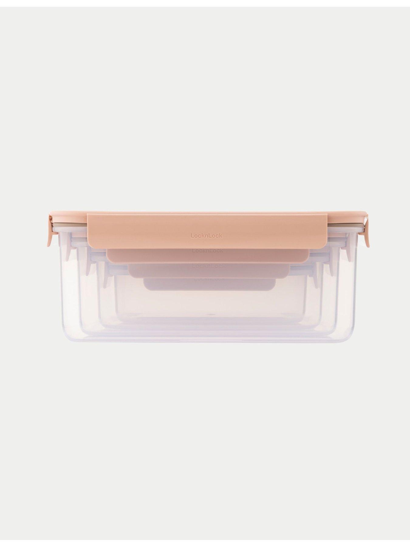 Image 3 of 4 of Lock and Lock Classic Plus Rectangular 8 Piece Nesting Set Pink