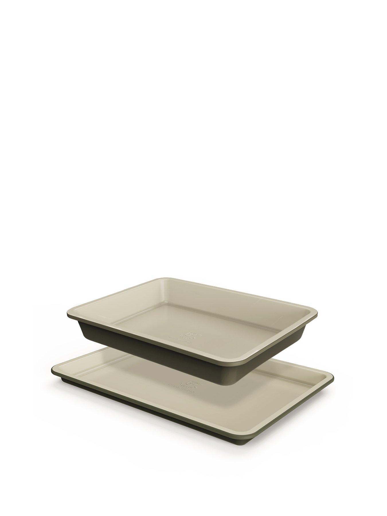 Image 1 of 5 of Prestige Ceramic Edition - 2 Piece Roast &amp; Bake Set: Large Oven Tray , Medium Roasting Tin: Urban Olive