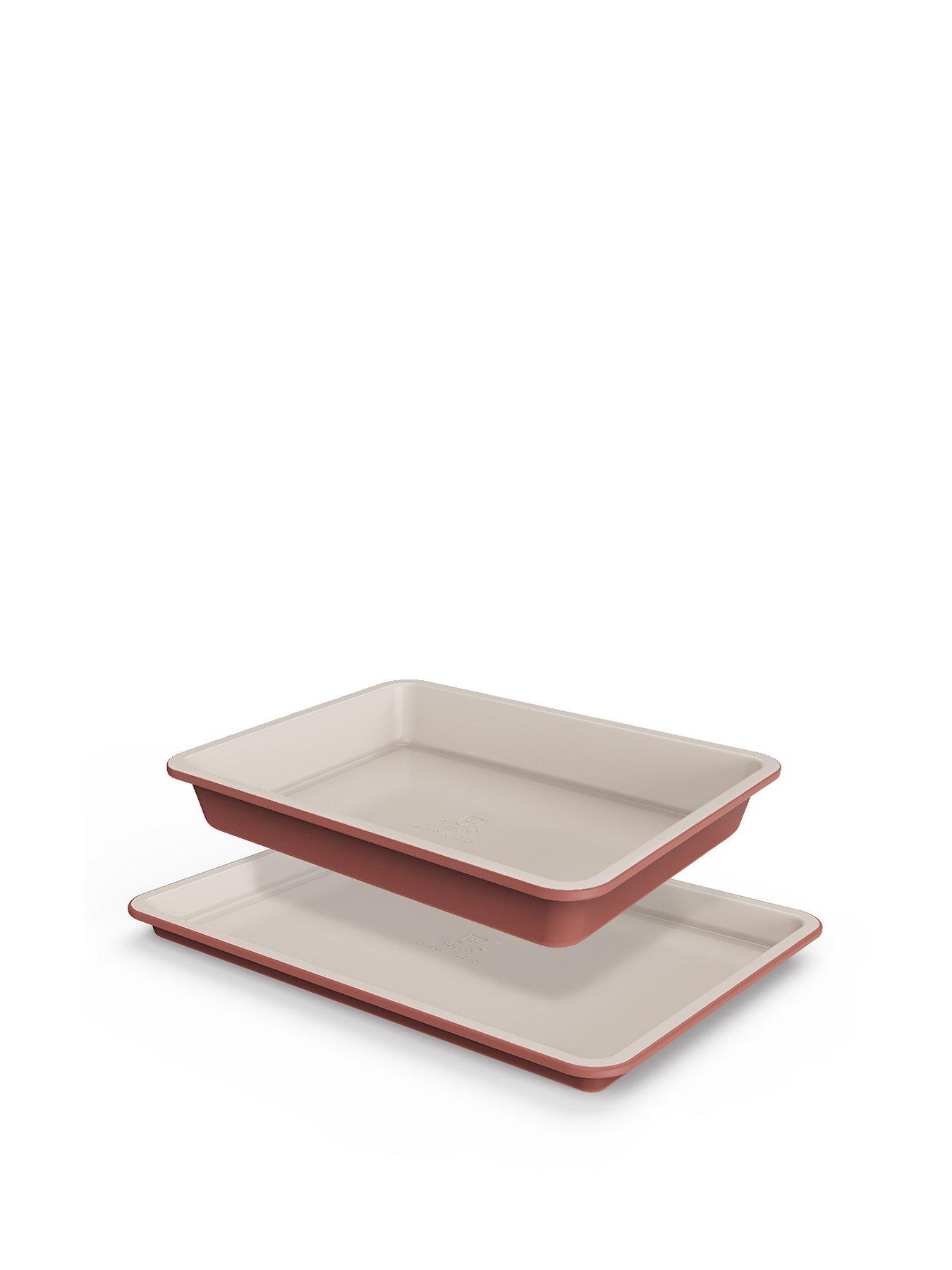 Image 1 of 5 of Prestige Ceramic Edition - 2 Piece Roast &amp; Bake Set: Large Oven Tray , Medium Roasting Tin: Earth Rose