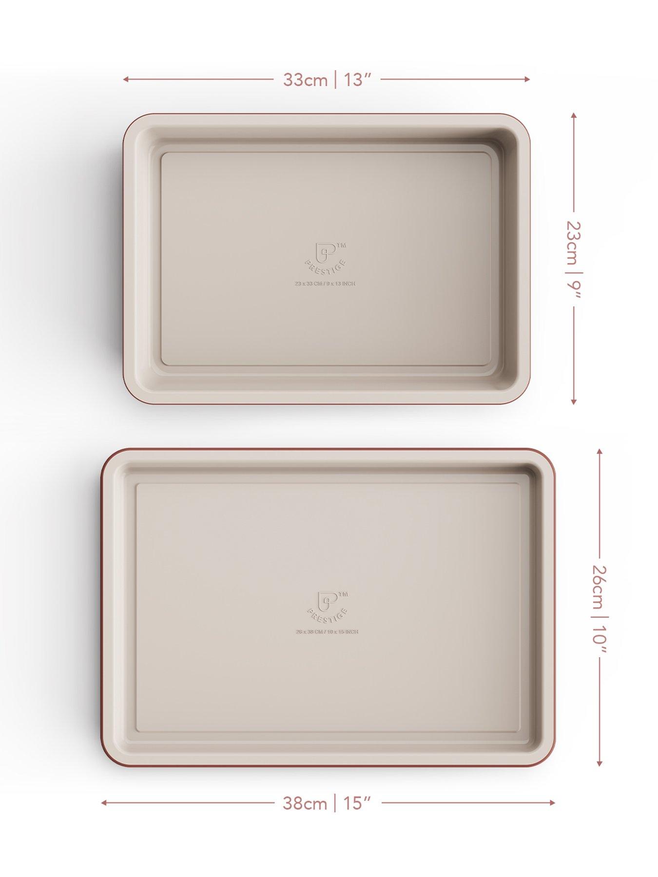 Image 2 of 5 of Prestige Ceramic Edition - 2 Piece Roast &amp; Bake Set: Large Oven Tray , Medium Roasting Tin: Earth Rose