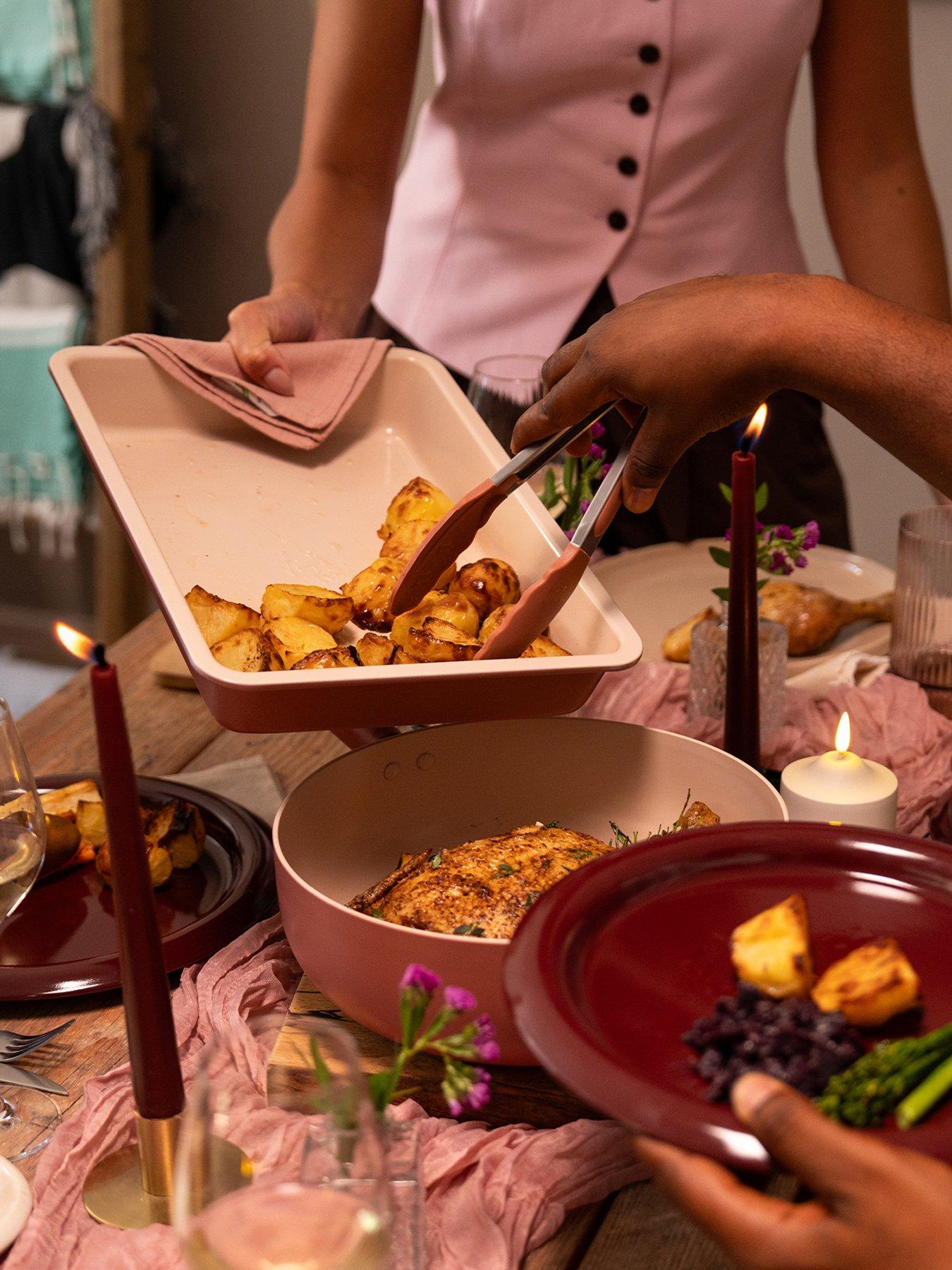 Image 3 of 5 of Prestige Ceramic Edition - 2 Piece Roast &amp; Bake Set: Large Oven Tray , Medium Roasting Tin: Earth Rose