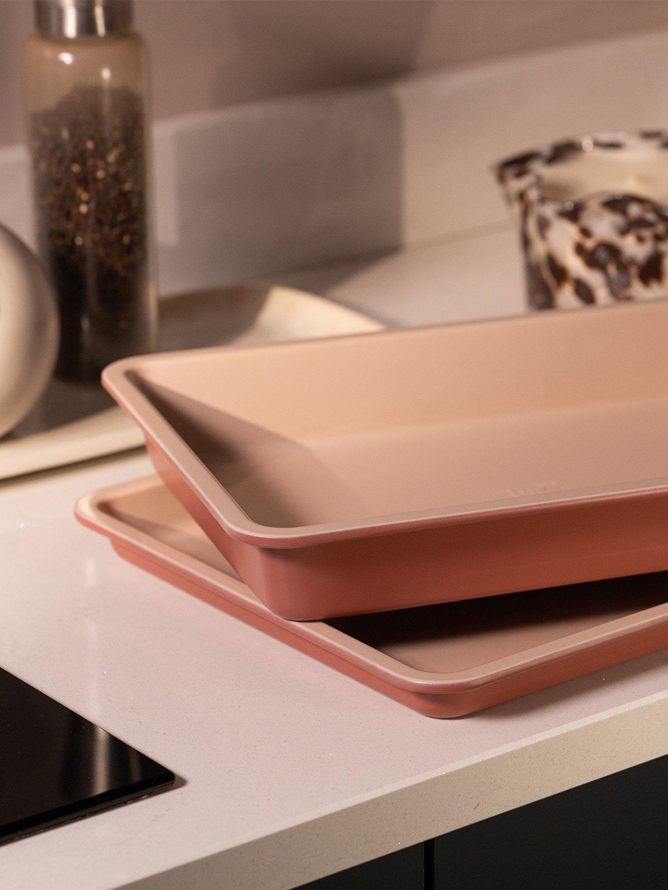Image 4 of 5 of Prestige Ceramic Edition - 2 Piece Roast &amp; Bake Set: Large Oven Tray , Medium Roasting Tin: Earth Rose