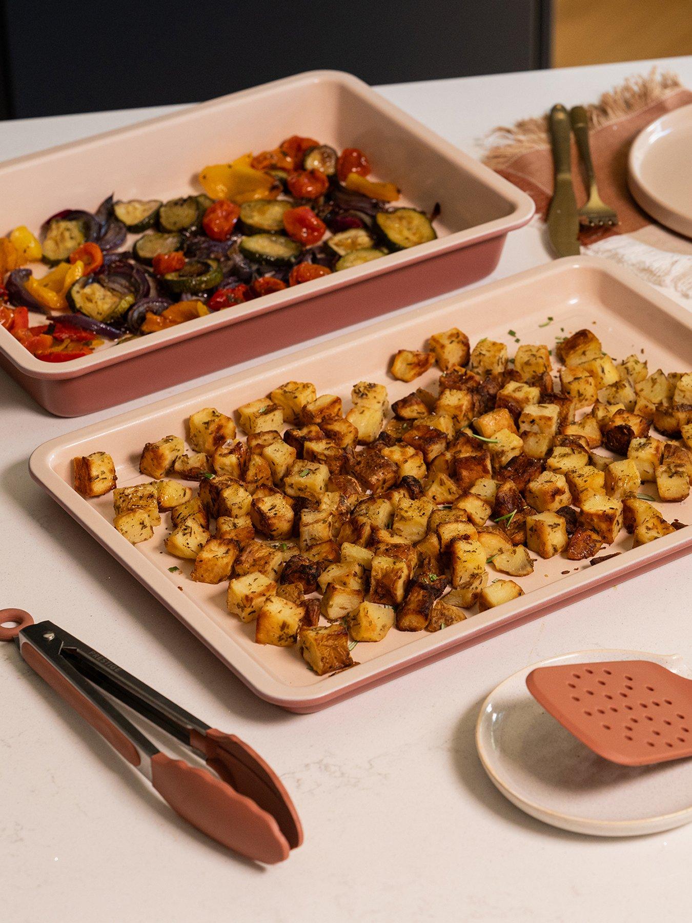 Image 5 of 5 of Prestige Ceramic Edition - 2 Piece Roast &amp; Bake Set: Large Oven Tray , Medium Roasting Tin: Earth Rose