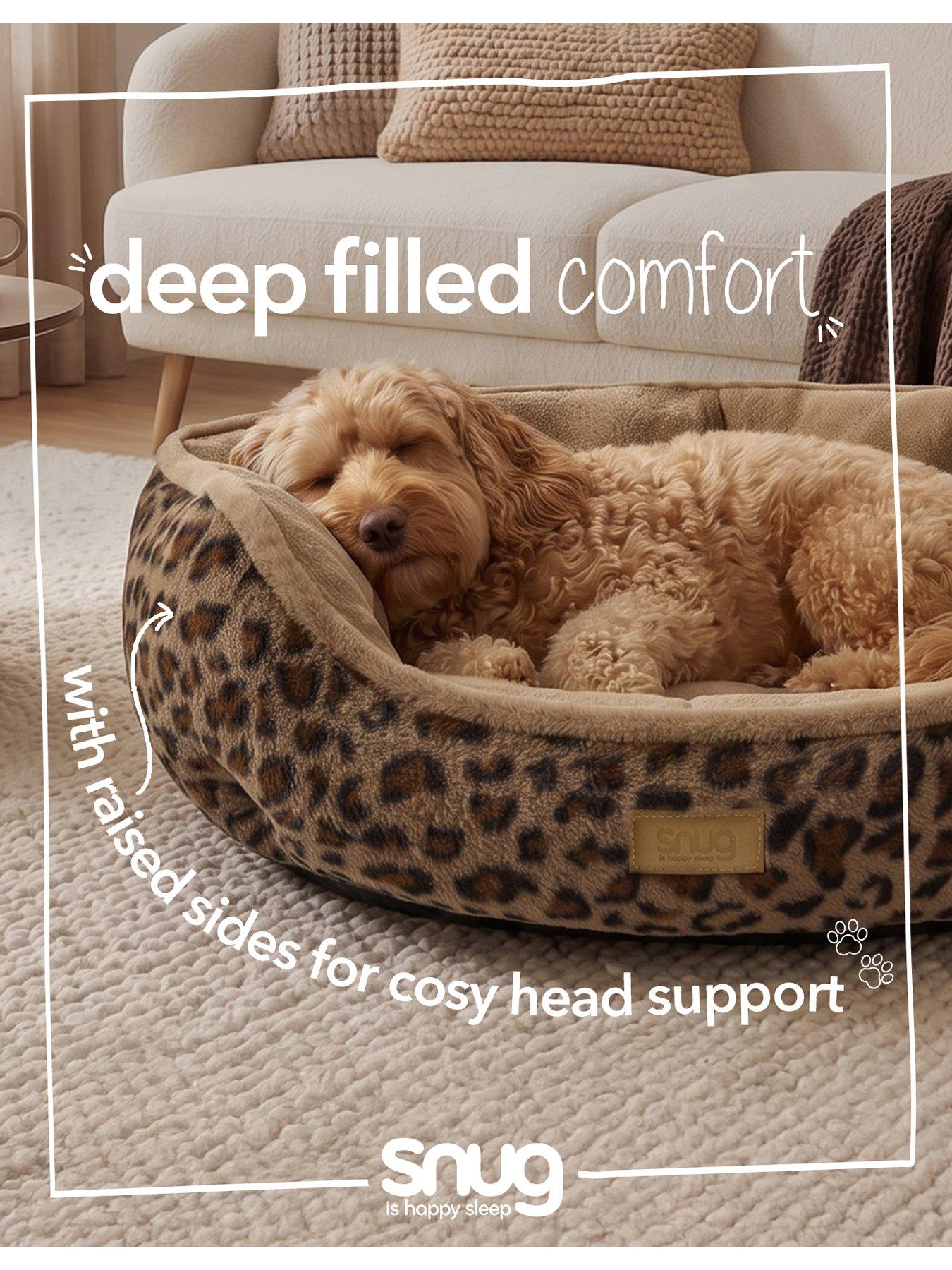 Image 4 of 7 of Snug Calming Faux Fur Donut Pet Bed - Leopard