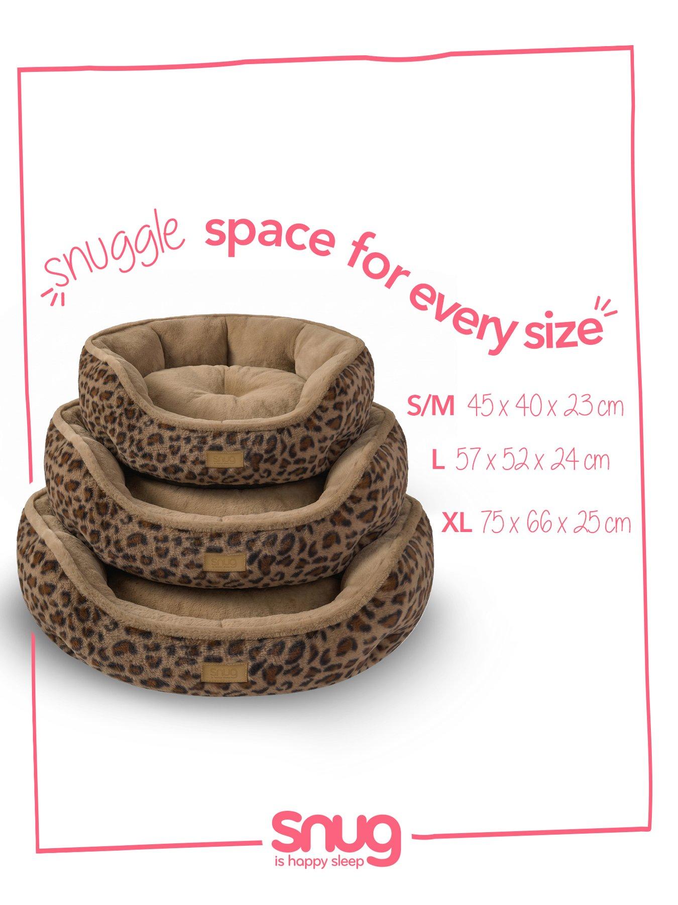 Image 6 of 7 of Snug Calming Faux Fur Donut Pet Bed - Leopard