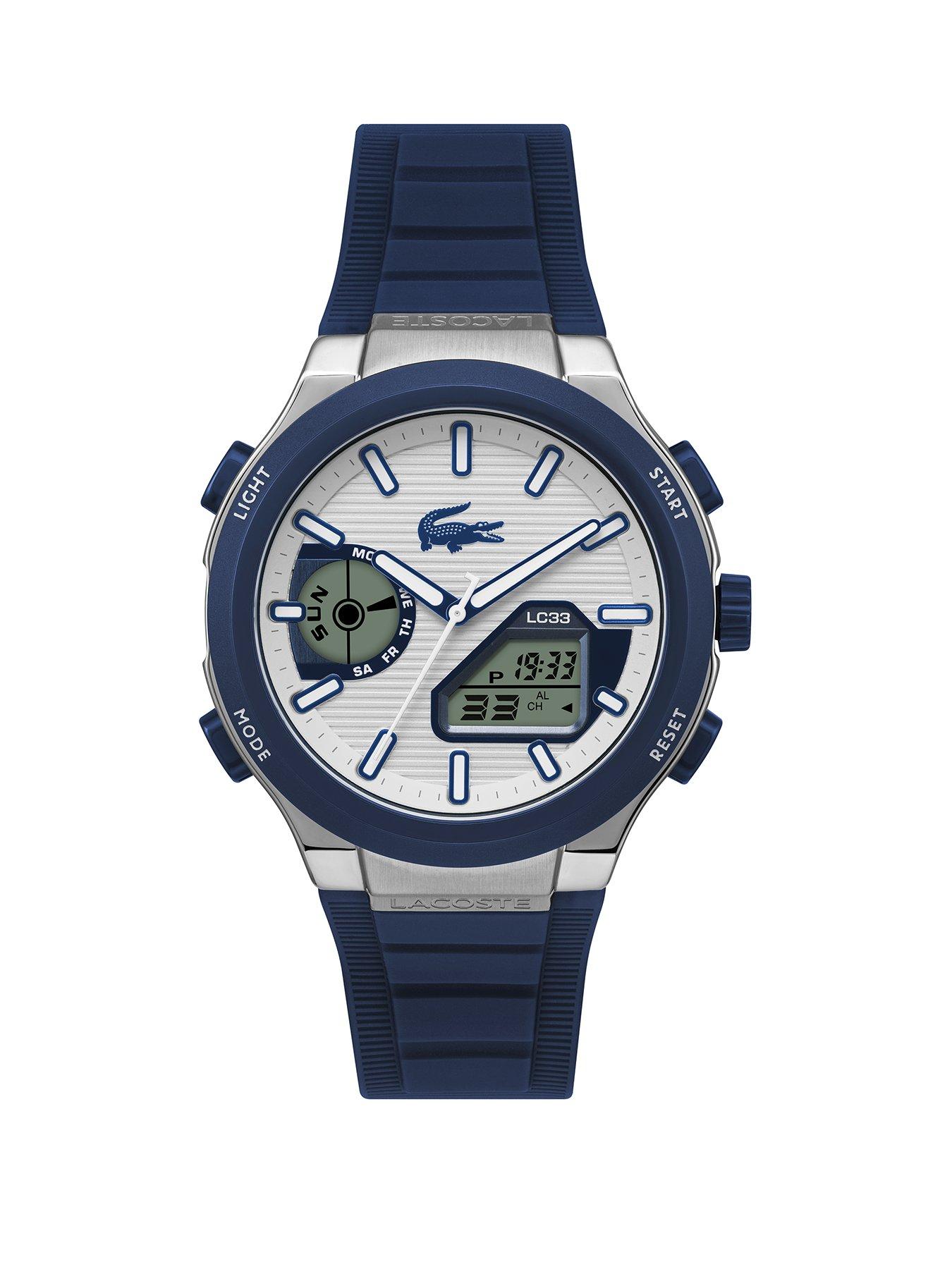 Lacoste Men's LC33 Silver Dial Navy Silicone Strap Analogue-Digital Watch - Image 2