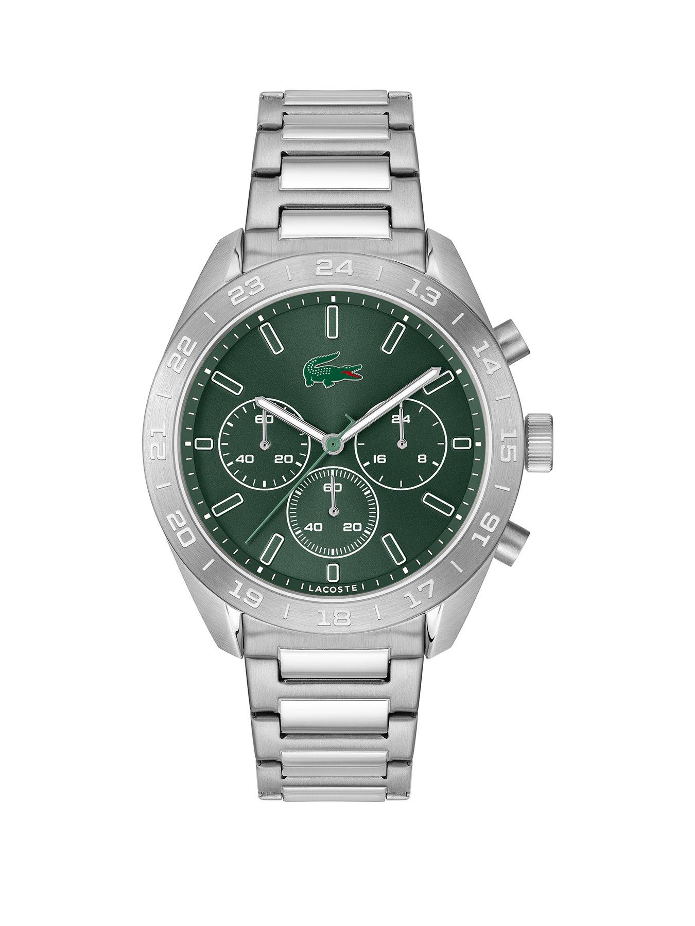 Image 1 of 5 of Lacoste Watches Men's Boston Green Dial and Stainless Steel Bracelet Chronograph Watch