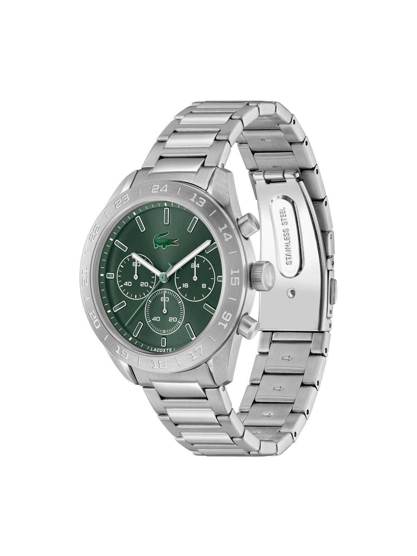 Image 2 of 5 of Lacoste Watches Men's Boston Green Dial and Stainless Steel Bracelet Chronograph Watch