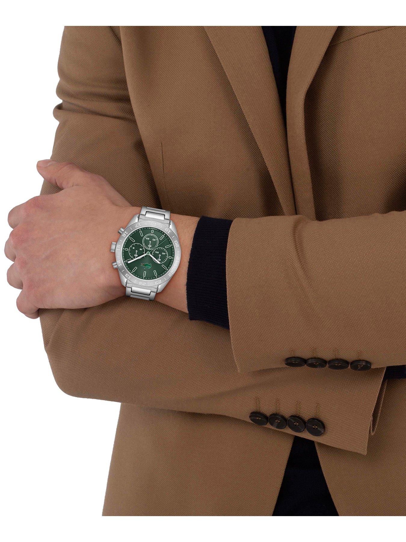 Image 5 of 5 of Lacoste Watches Men's Boston Green Dial and Stainless Steel Bracelet Chronograph Watch