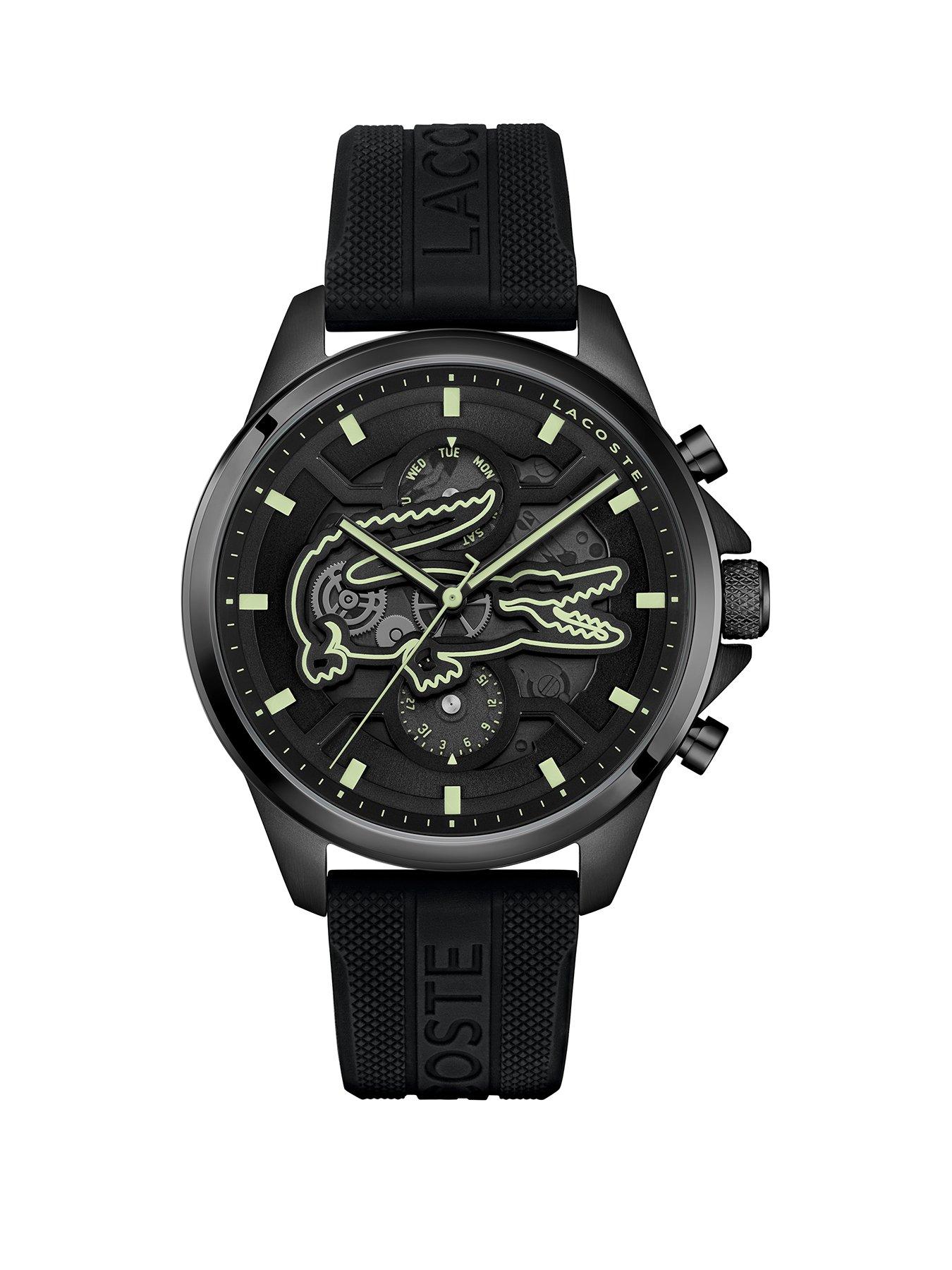 Image 1 of 5 of Lacoste Arthor Skeleton Dial and Black Silicone Strap Multifunction Watch