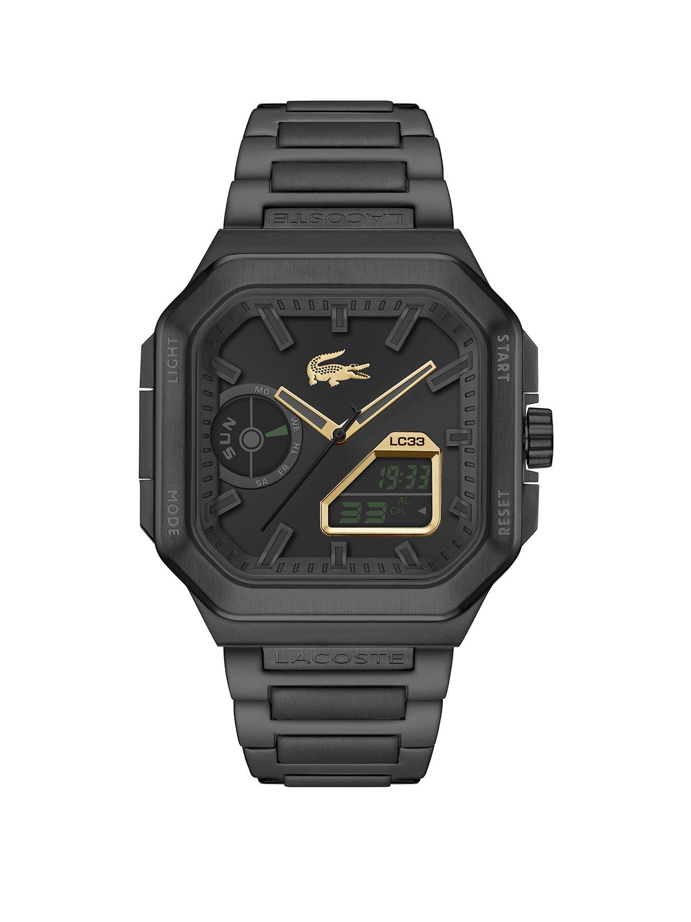 Lacoste Lacoste Men's LC33 Square Black IP Bracelet Analog-Digital Watch