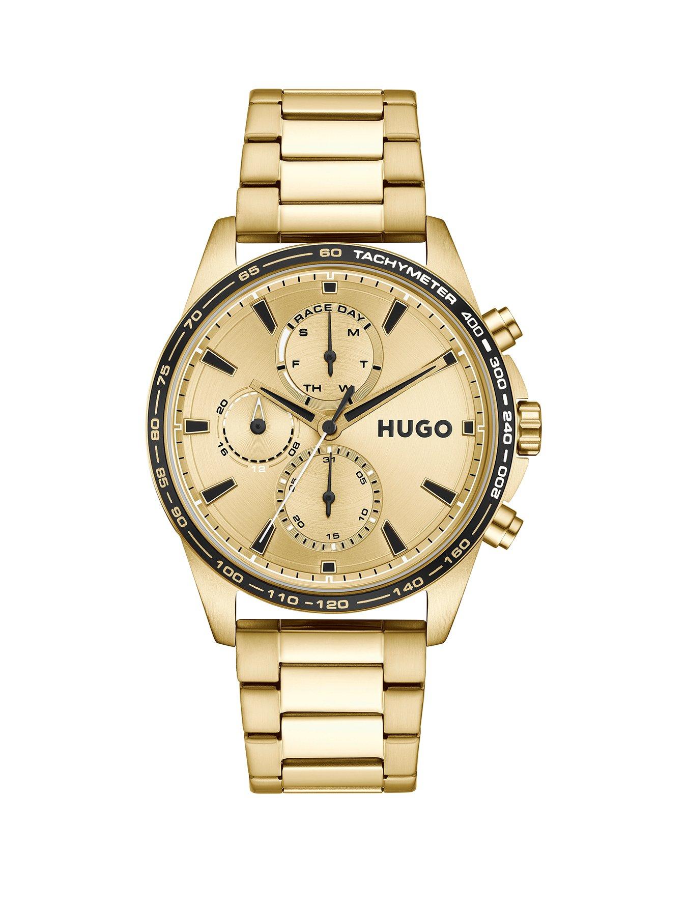 HUGO Mens #Drift Golden Dial Bracelet Watch 1530479 - Image 4