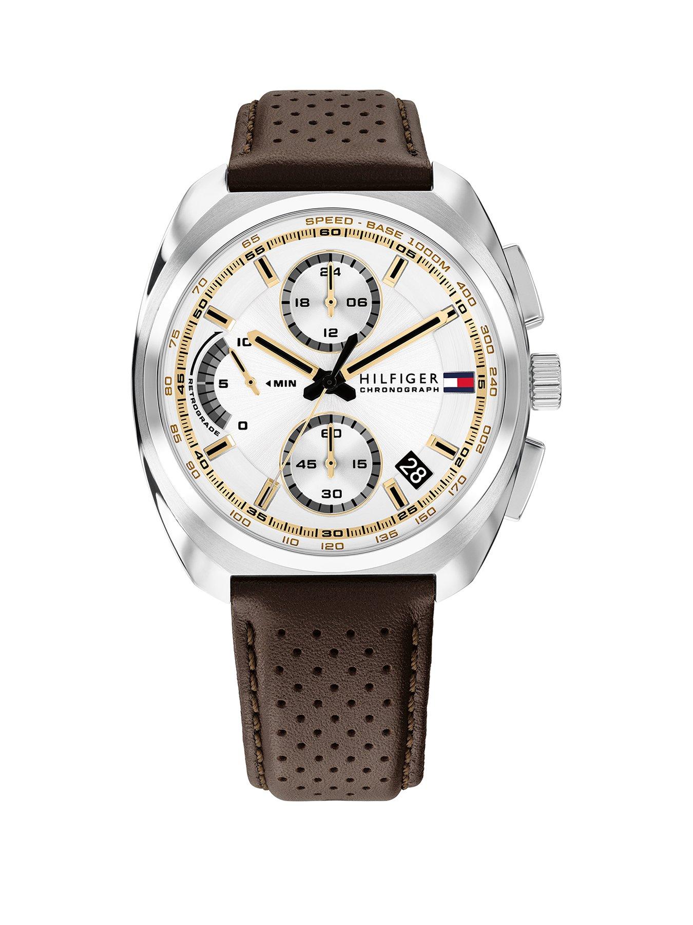Image 1 of 3 of Tommy Hilfiger Men's Brown Leather Chronograph Watch