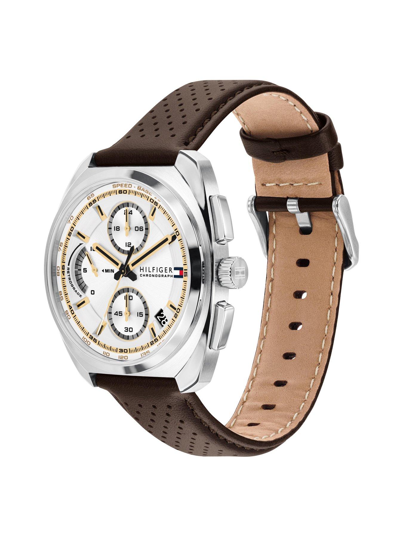 Image 2 of 3 of Tommy Hilfiger Men's Brown Leather Chronograph Watch