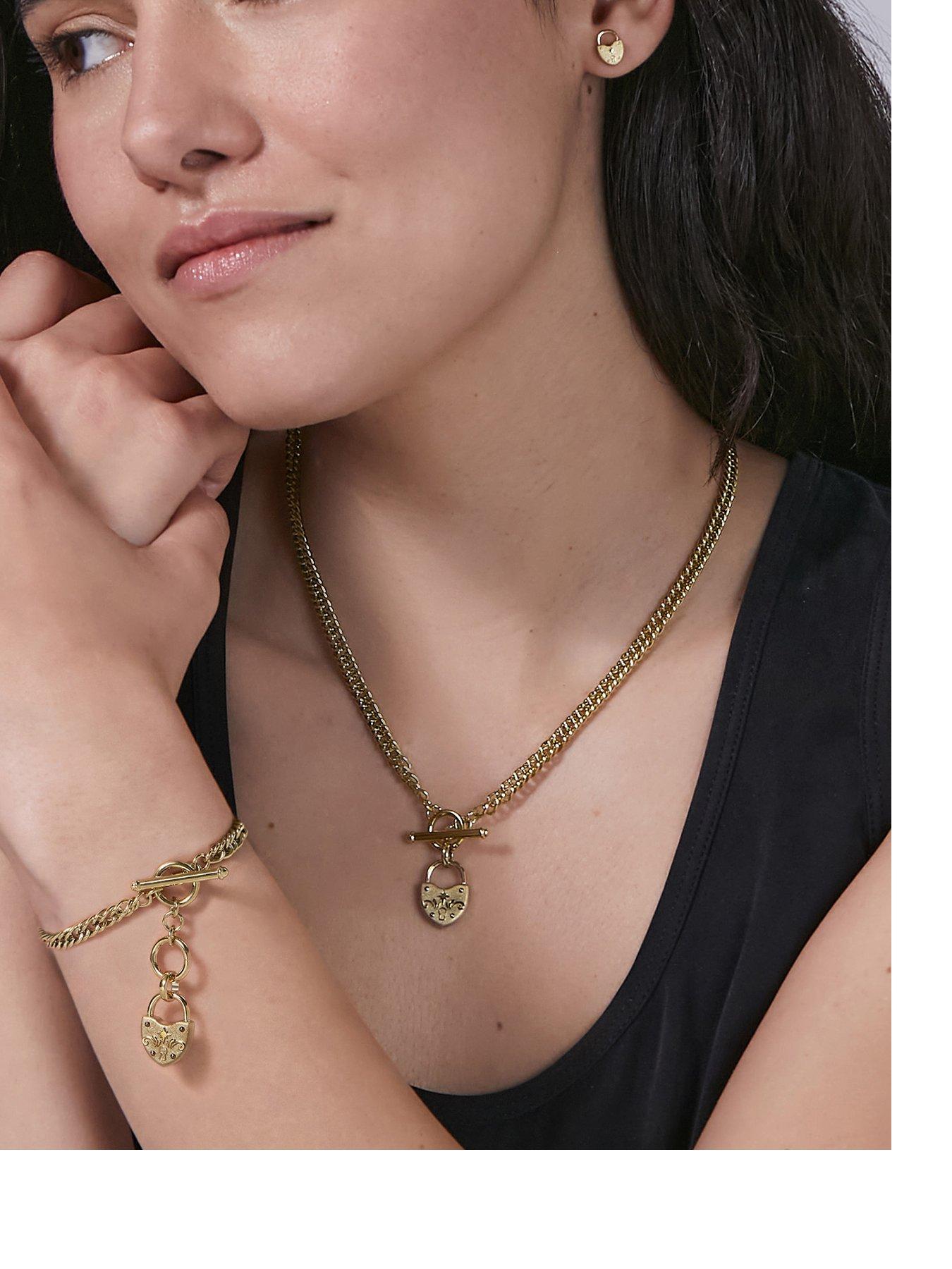 Olivia Burton Olivia Burton Gold IP Lock Heart Toggle Necklace