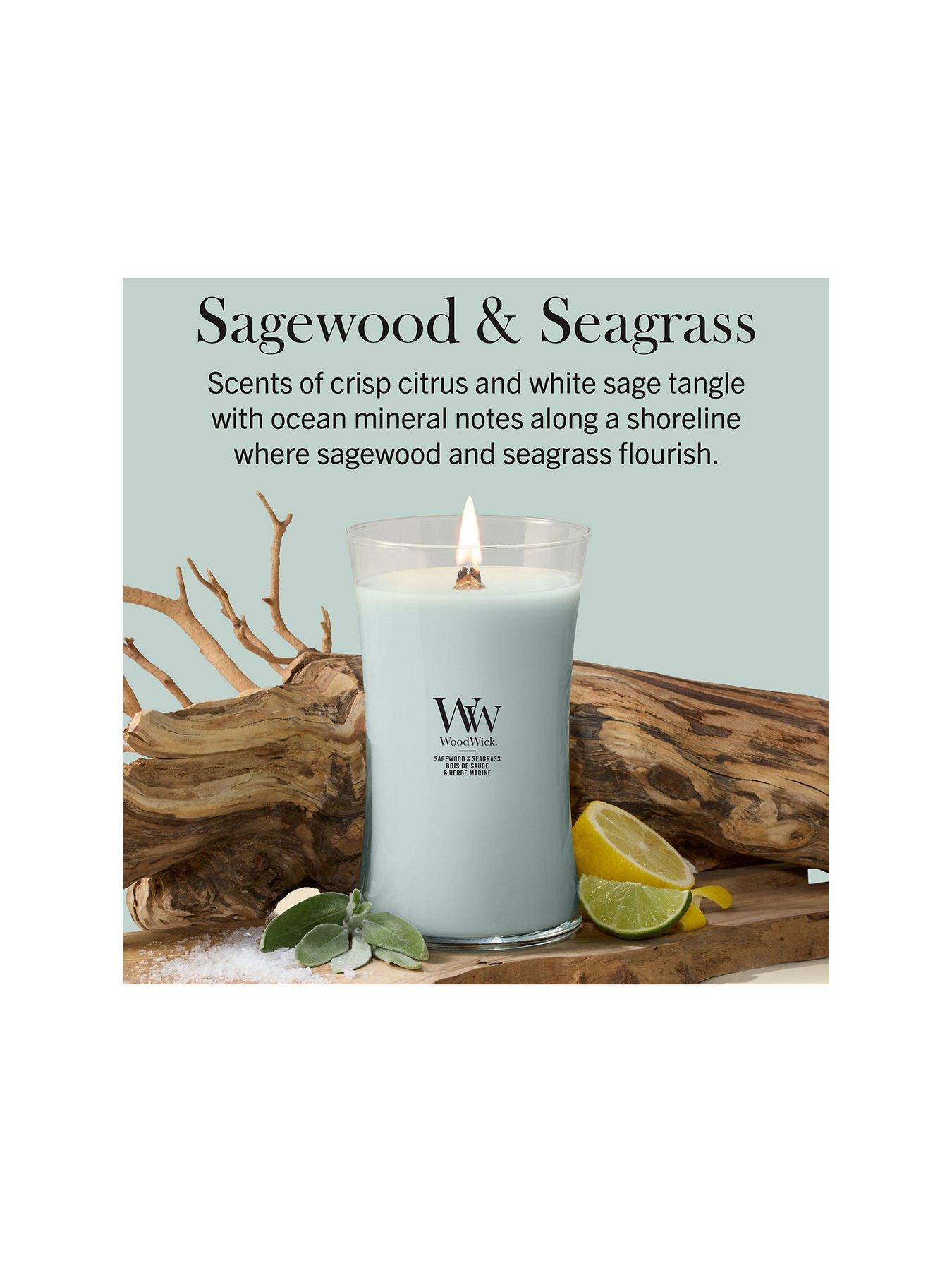 Image 2 of 8 of WoodWick Large Candle - Sagewood & Seagrass