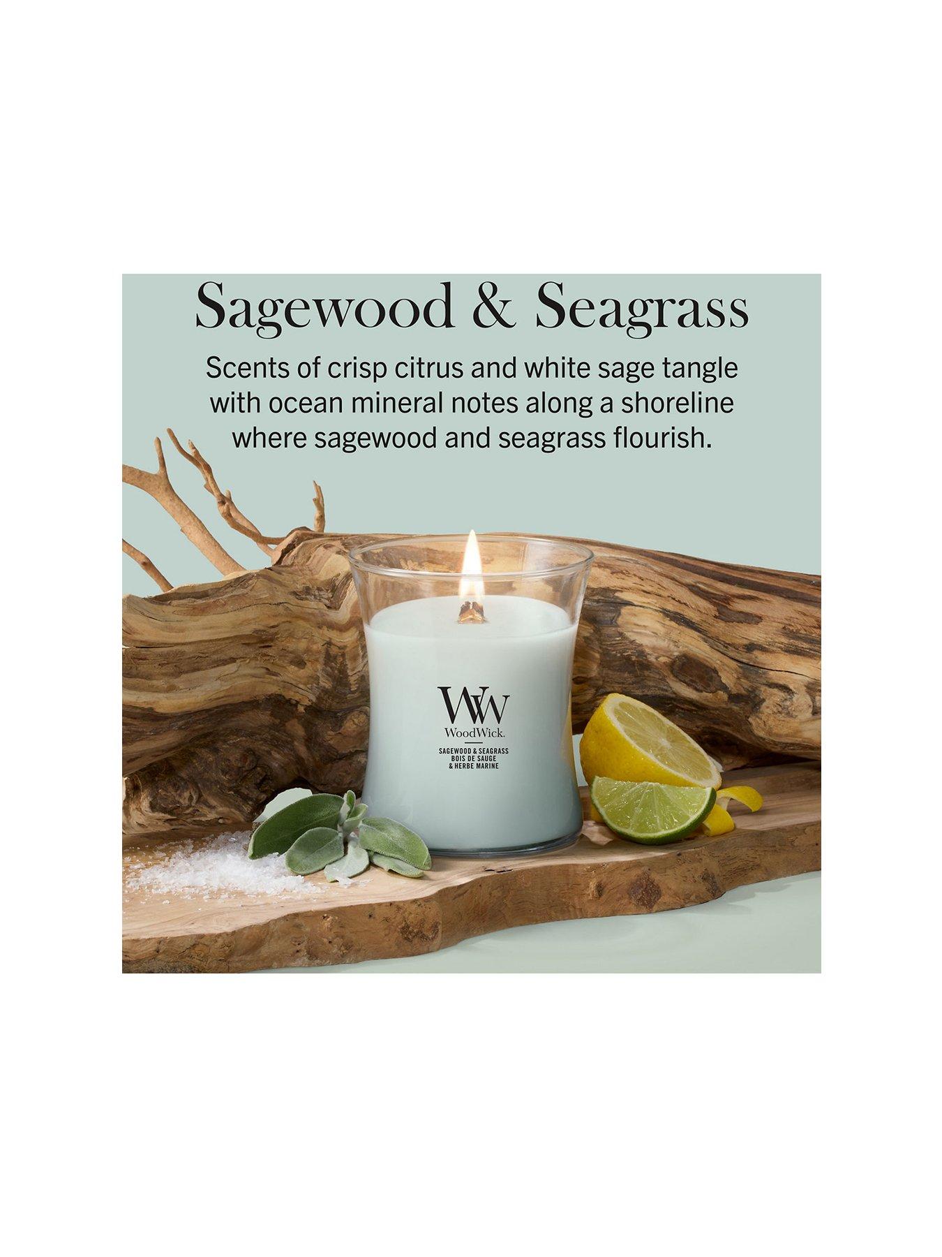 Image 2 of 8 of WoodWick Medium Candle - Sagewood & Seagrass