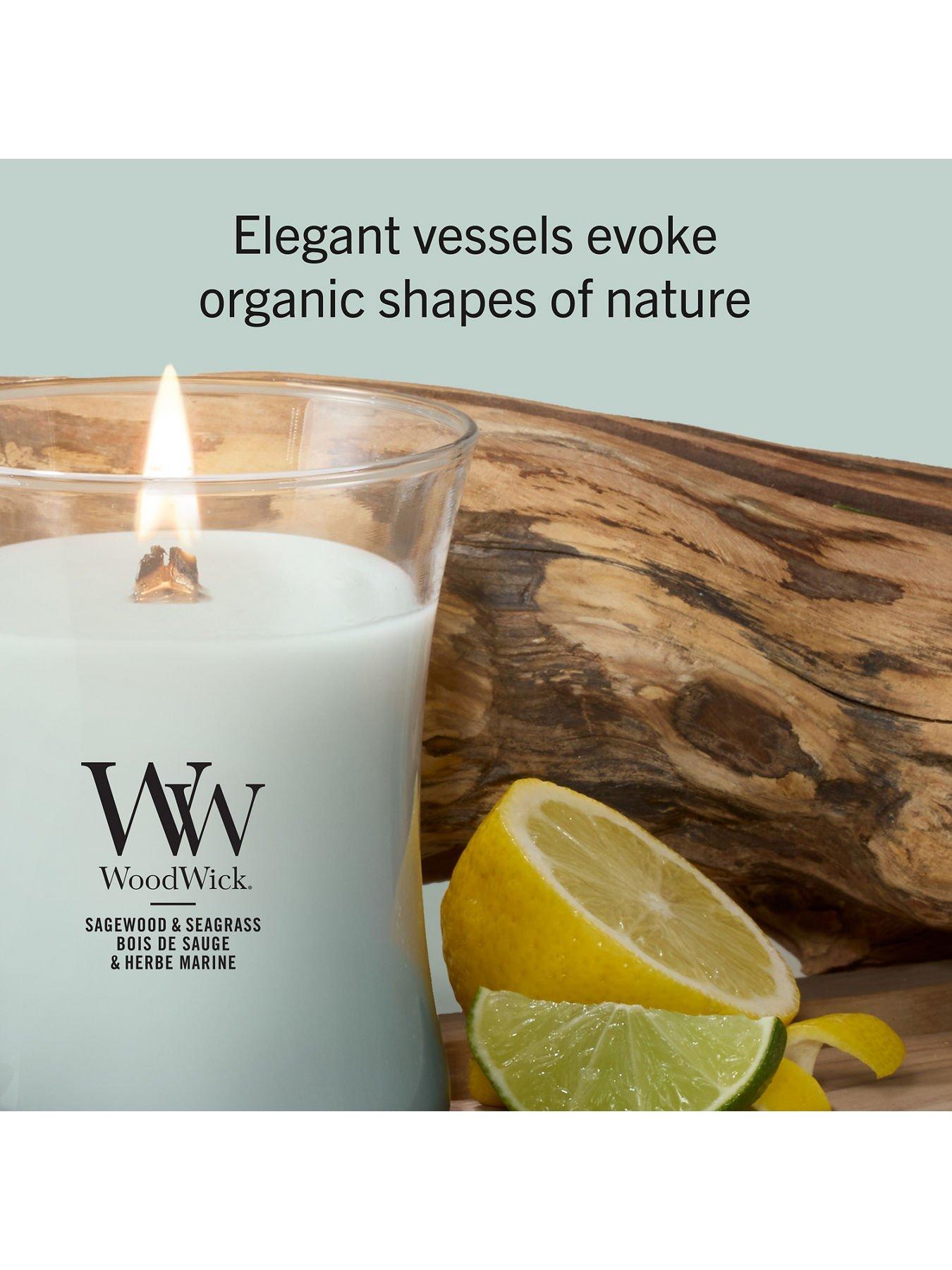 Image 4 of 8 of WoodWick Medium Candle - Sagewood & Seagrass