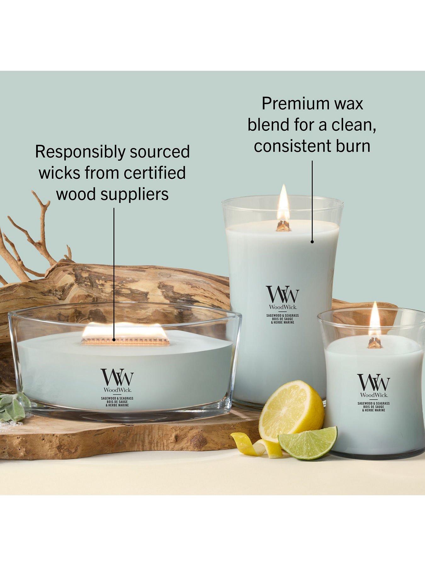 Image 7 of 8 of WoodWick Medium Candle - Sagewood & Seagrass