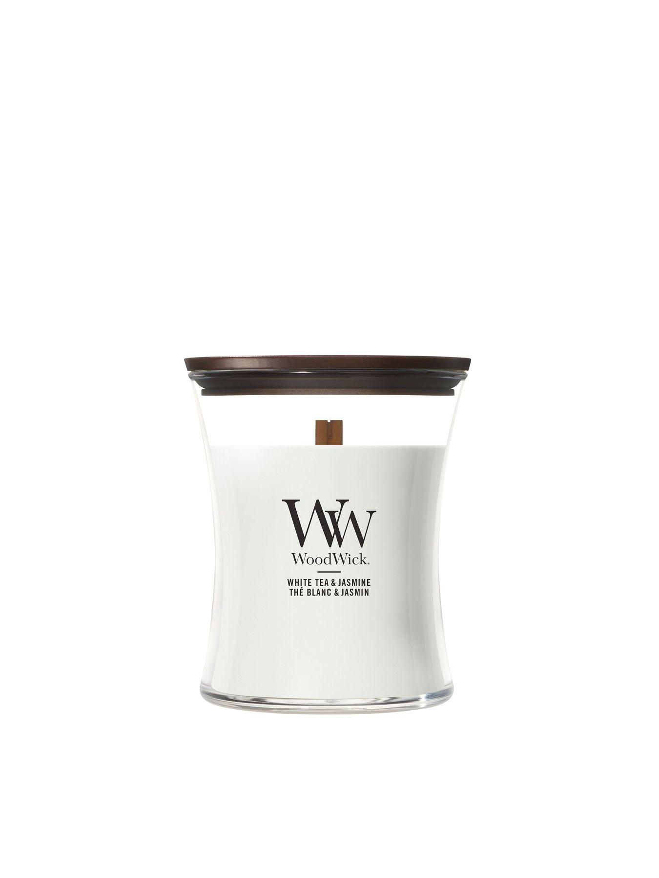 Image 1 of 8 of WoodWick Medium Candle - White Tea & Jasmine