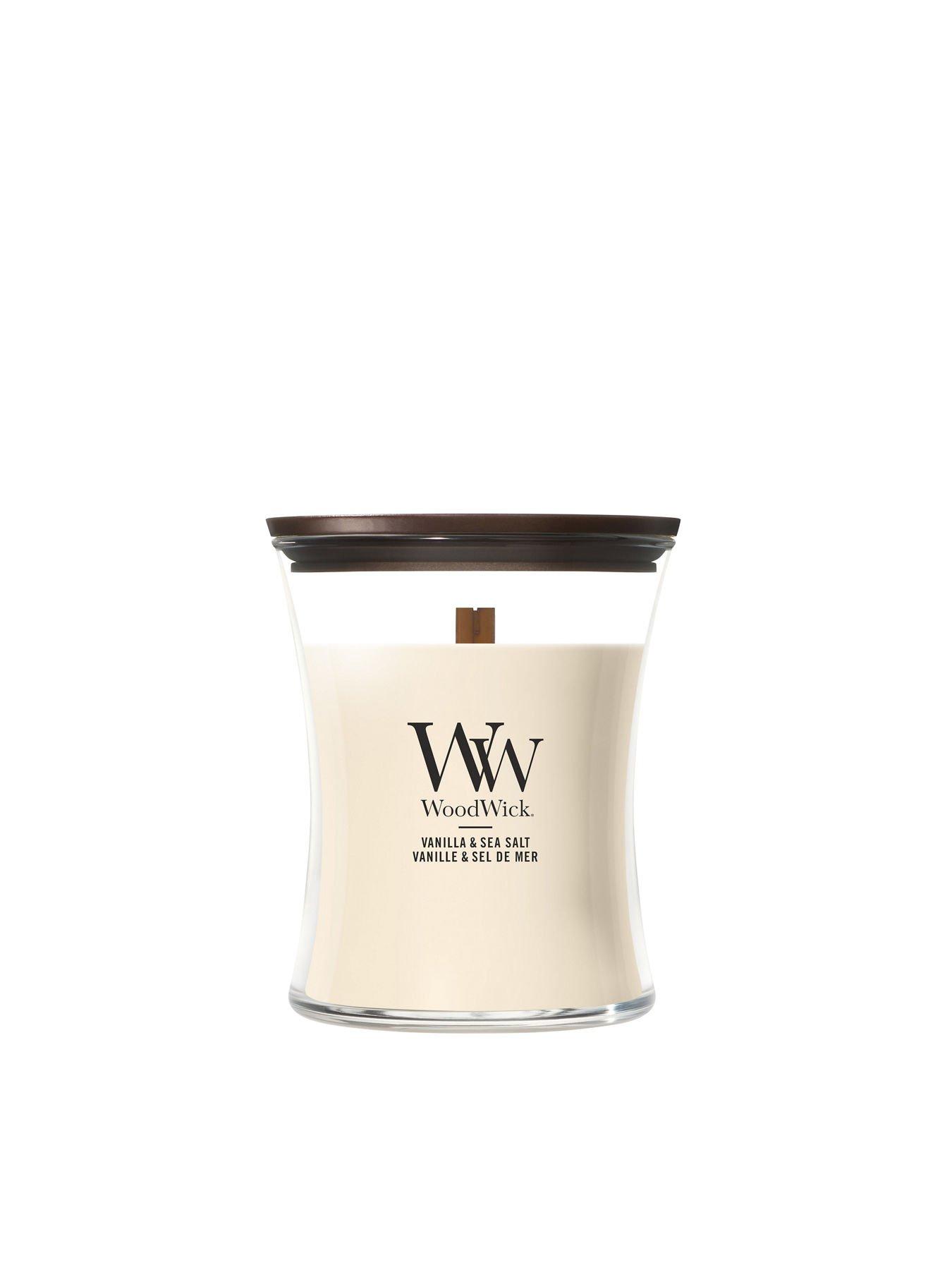 Image 1 of 8 of WoodWick Medium Candle - Vanilla & Sea Salt