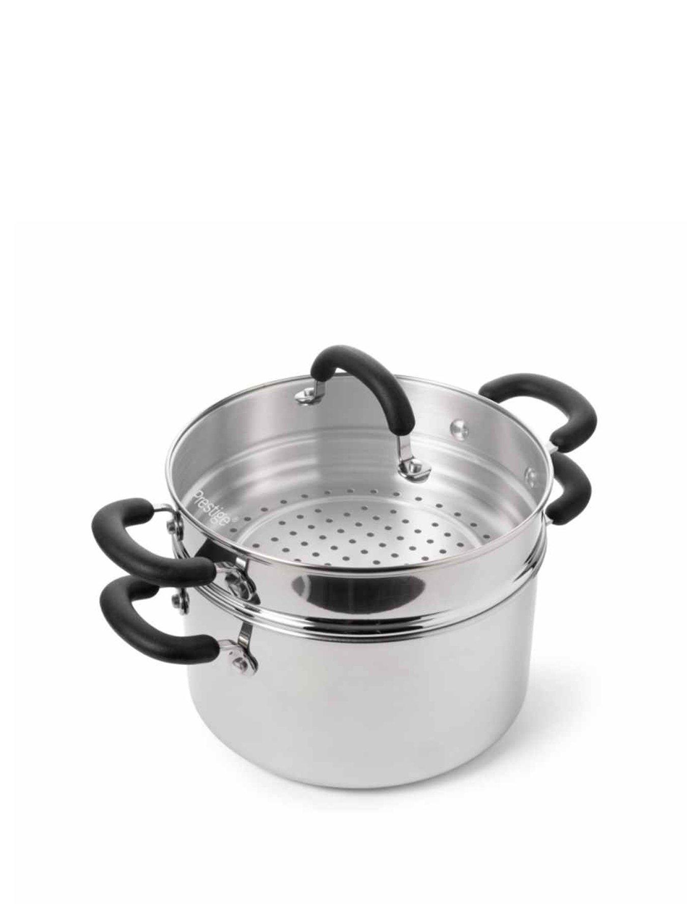 Image 2 of 8 of Prestige Made To Last Stockpot With Steamer Basket, 24cm